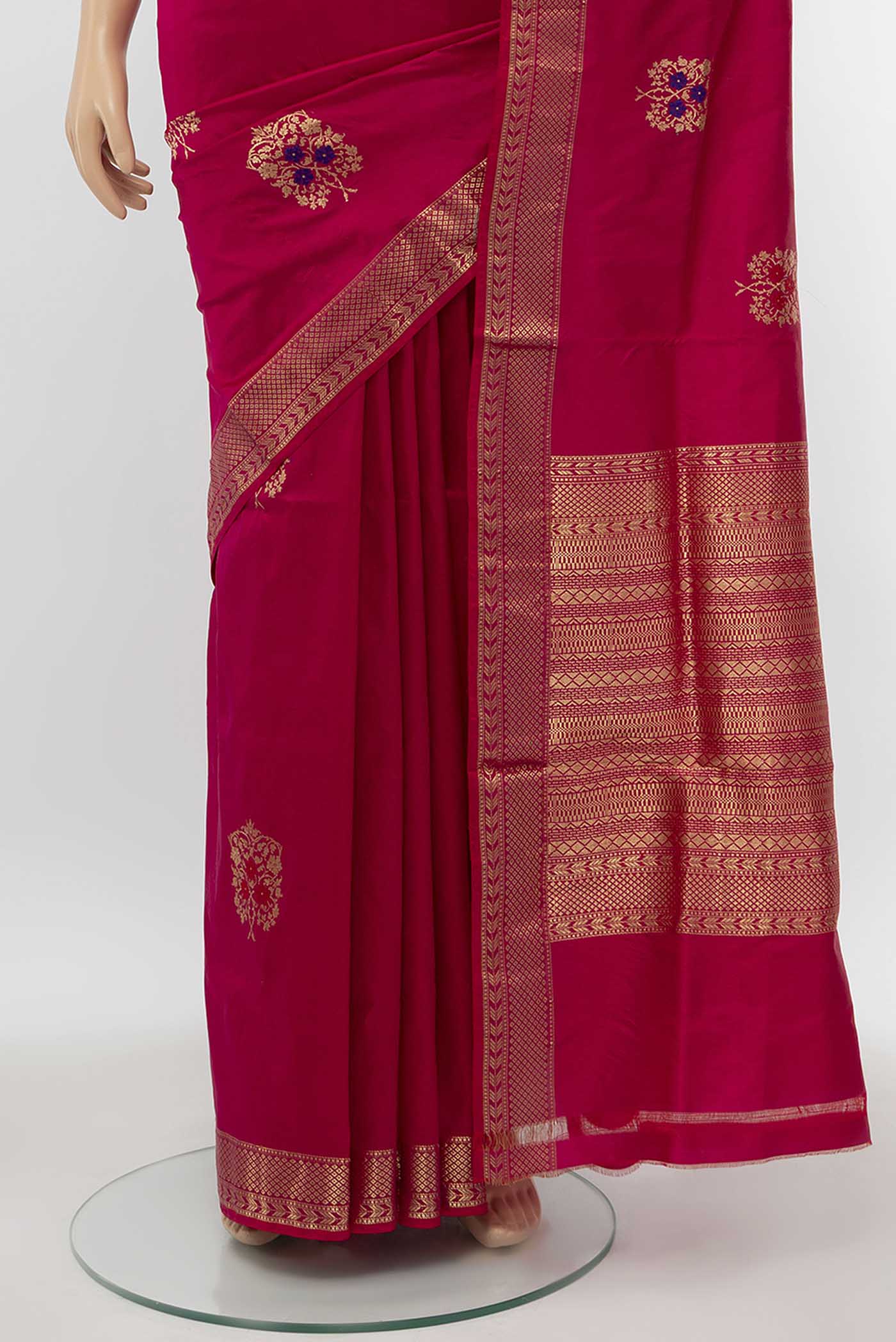 Pink Banarasi Katan Silk Saree - Image 3