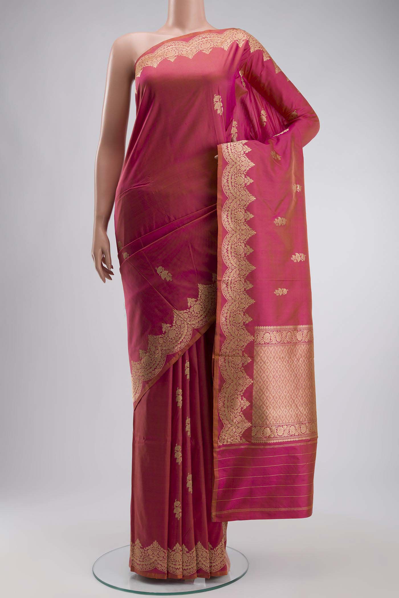 Pink Banarasi Katan Silk Saree