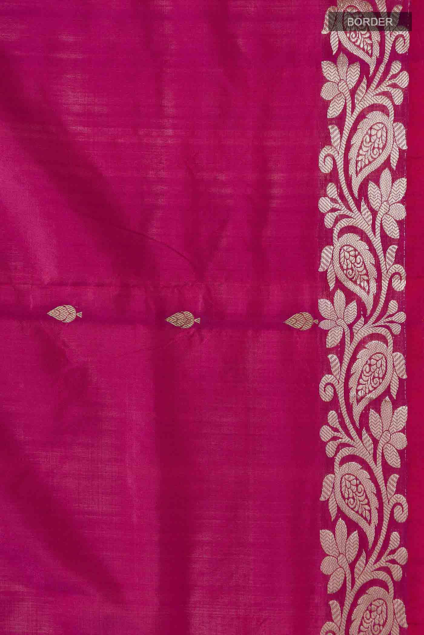 Pink Banarasi Katan Silk Saree - Image 3