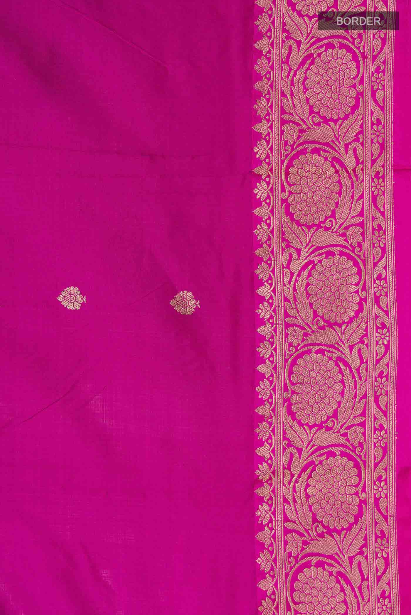Pink Banarasi Katan Silk Saree - Image 3