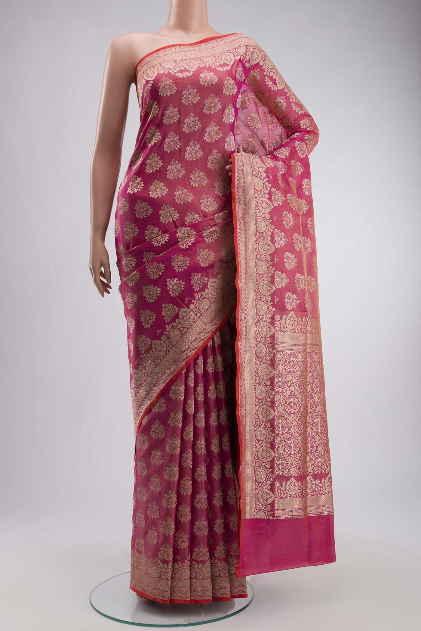 Pink Banarasi Silk Saree