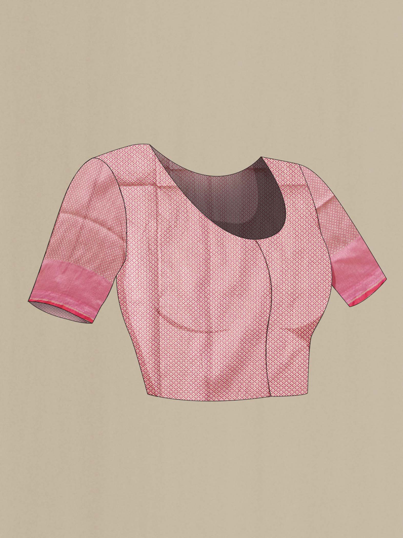 Pink Banarasi Silk Saree - Image 5