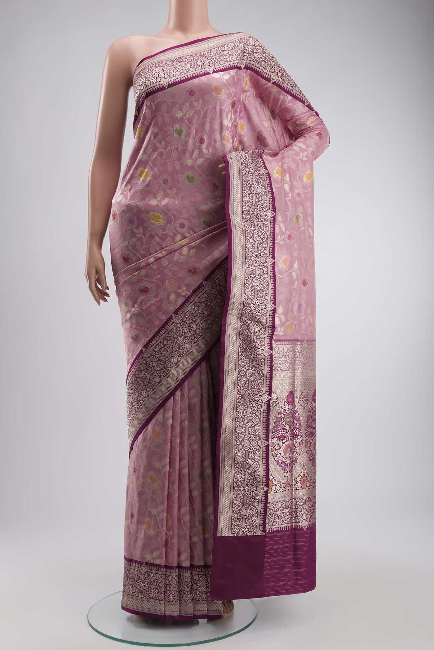 Pink Banarasi Silk Saree