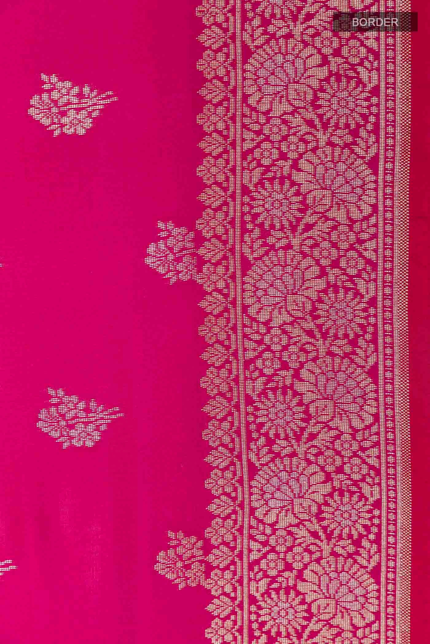 Pink Banarasi Silk Saree - Image 3