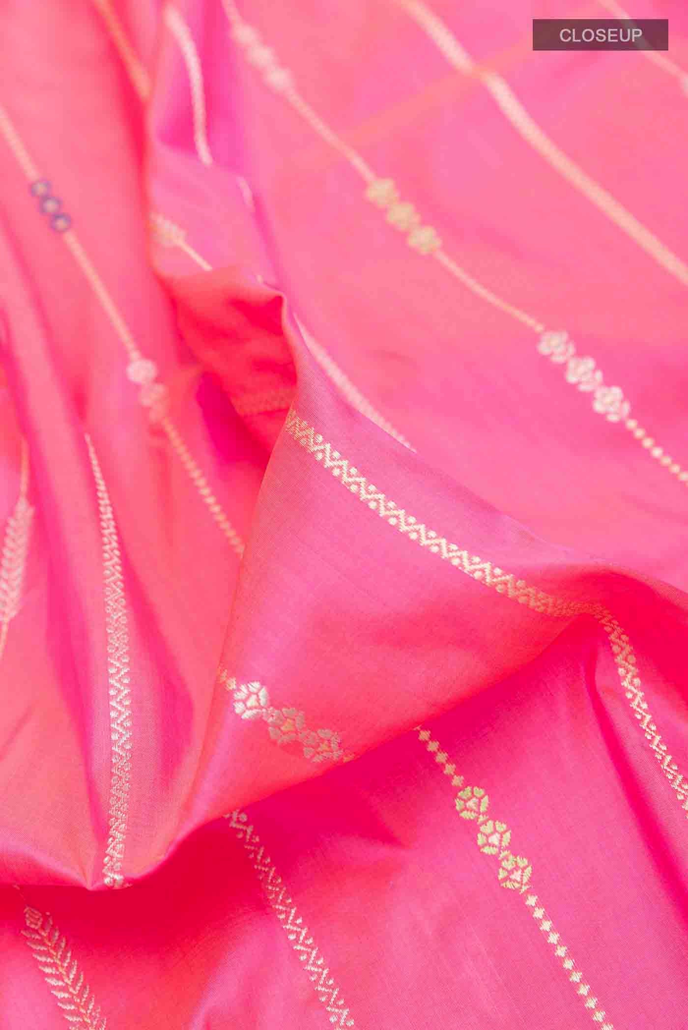 Pink Banarasi Silk Saree - Image 2