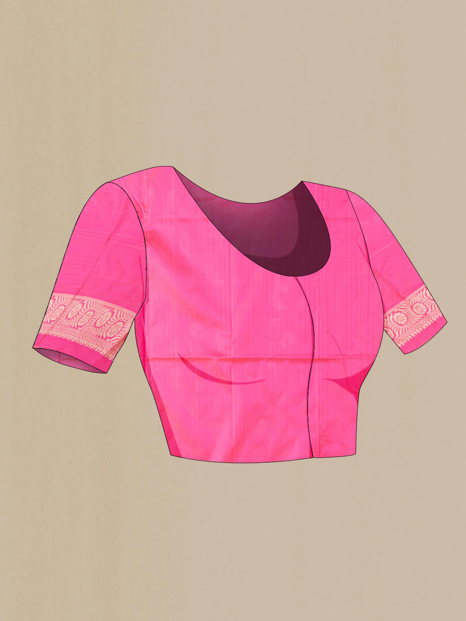 Pink Banarasi Silk Saree - Image 5