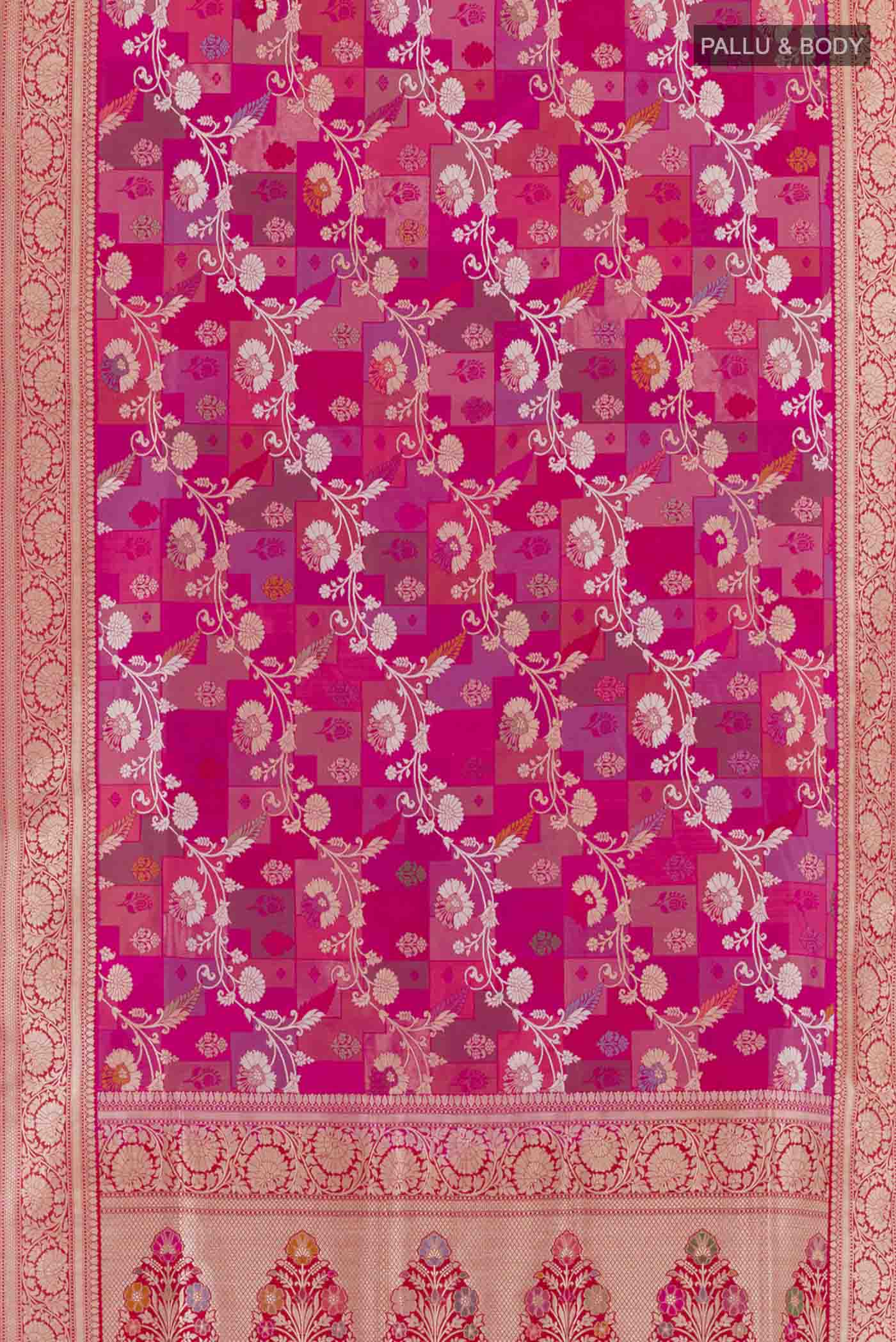 Pink Banarasi Silk Saree - Image 4