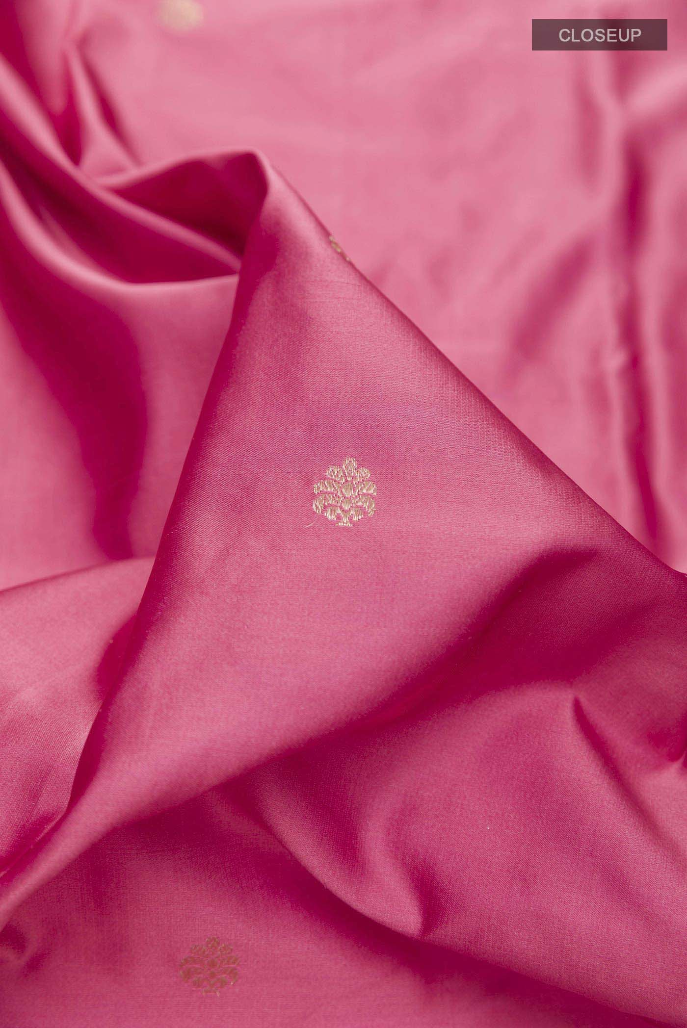 Pink Banarasi Silk Saree - Image 2
