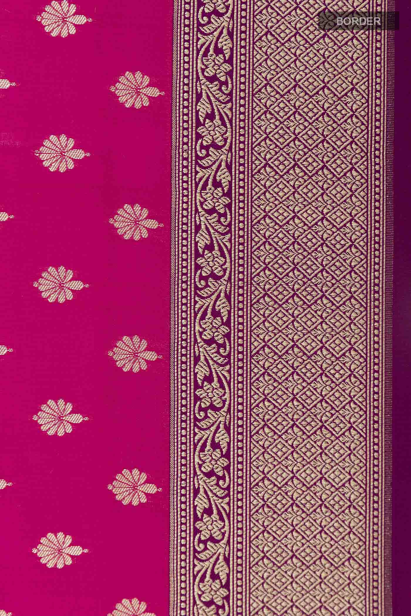 Pink Banarasi Silk Saree - Image 3