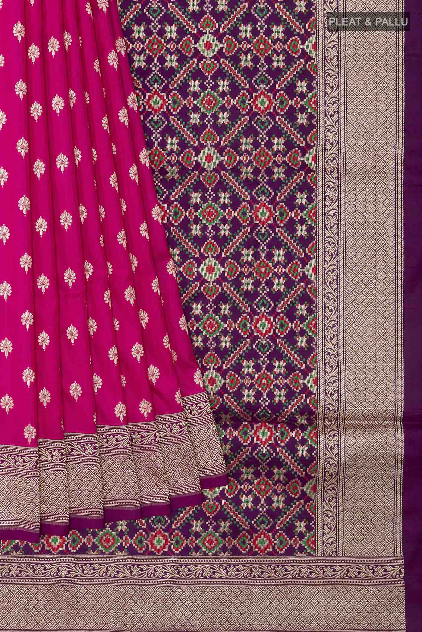 Pink Banarasi Silk Saree - Image 4