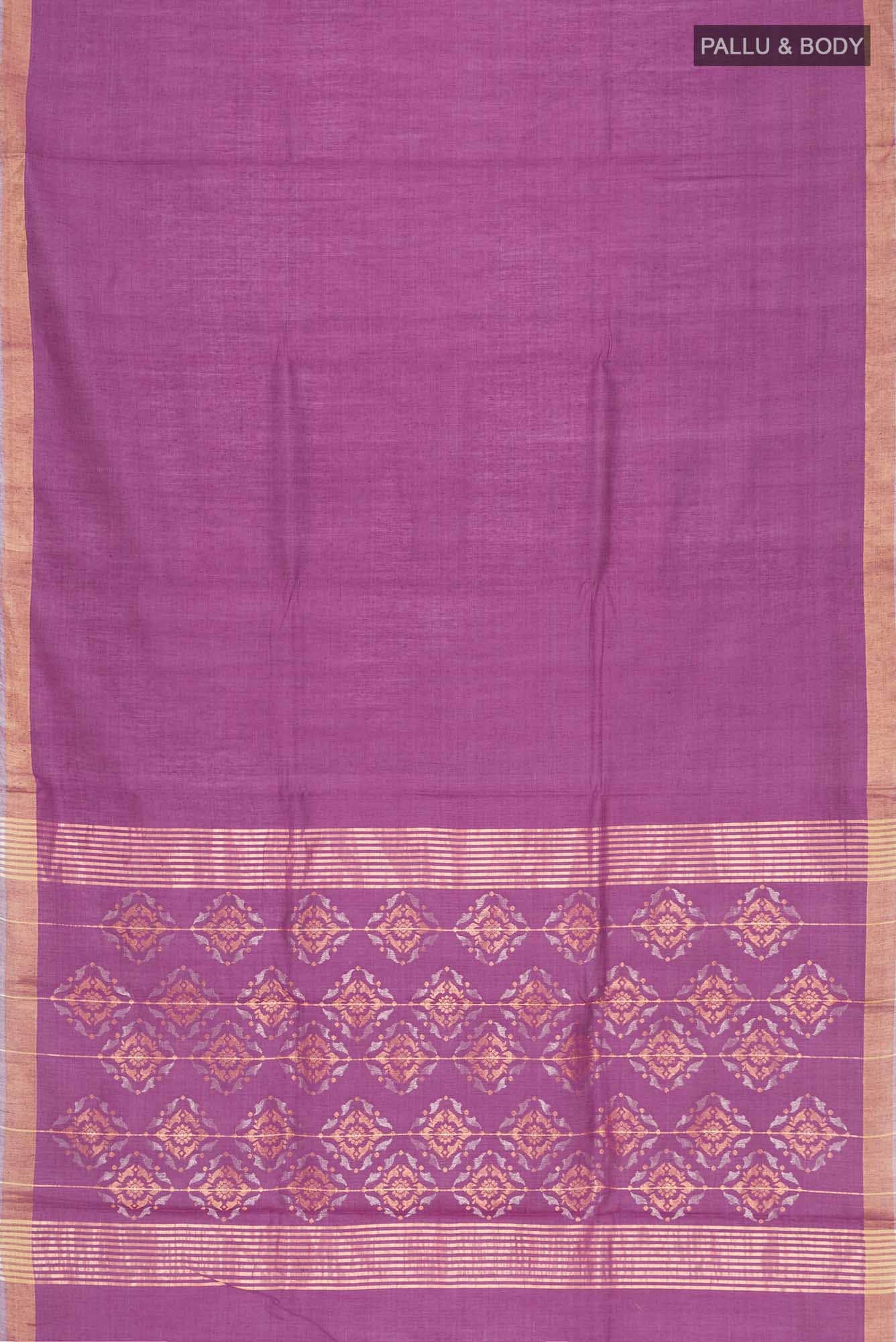 Pink Bhagalpuri Tussar Silk Saree - Image 3