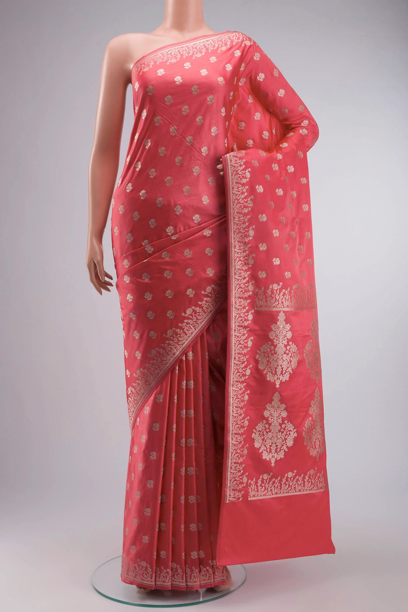Pink Blended Banarasi Silk Saree