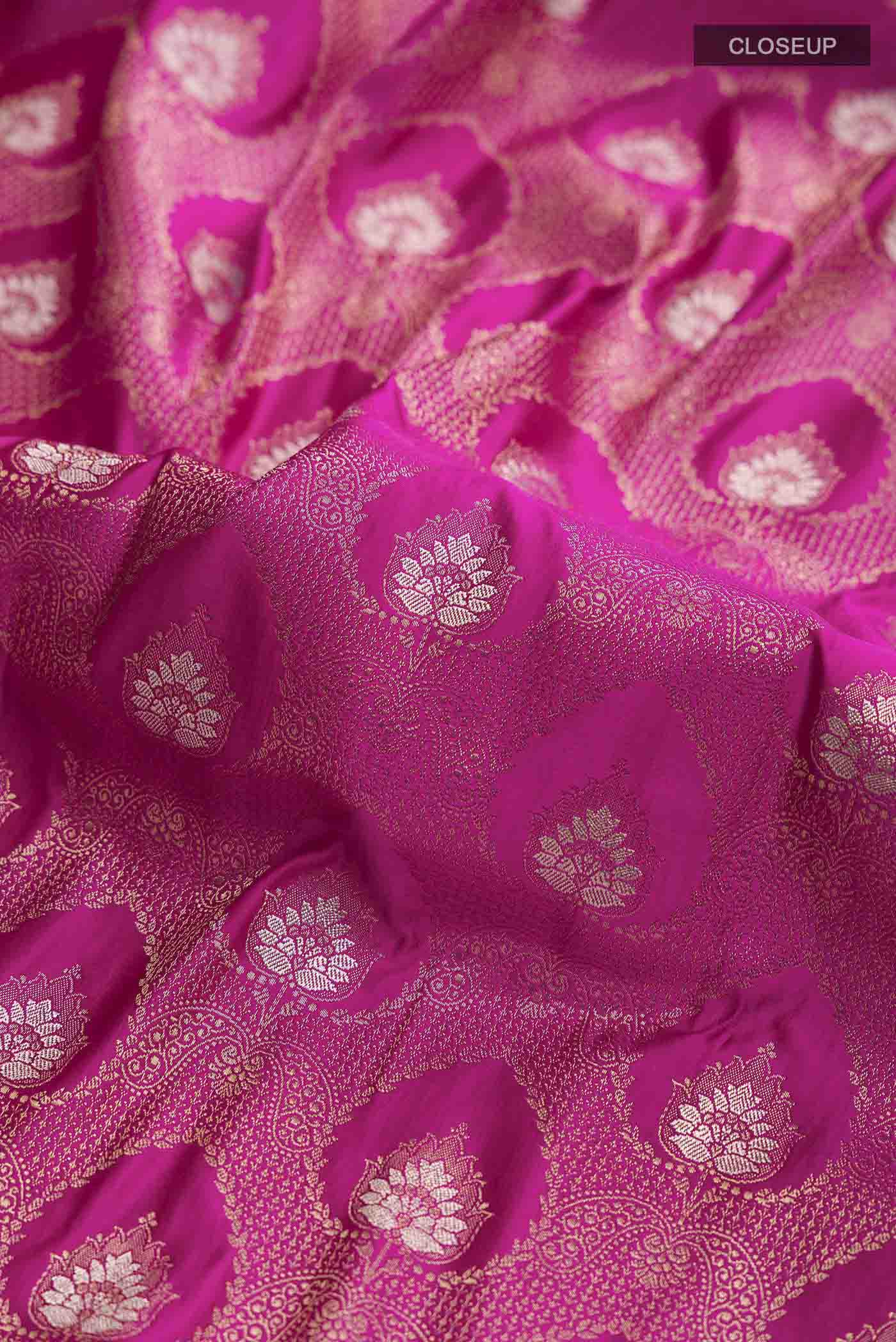Pink Blended Banarasi Silk Saree - Image 2