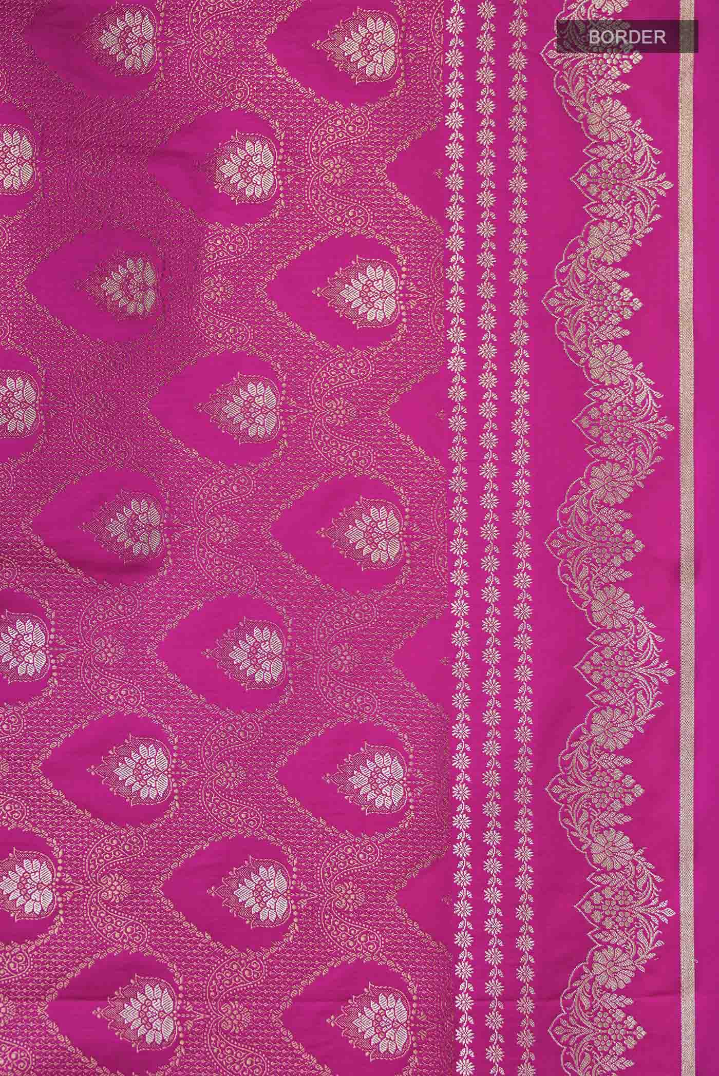 Pink Blended Banarasi Silk Saree - Image 3