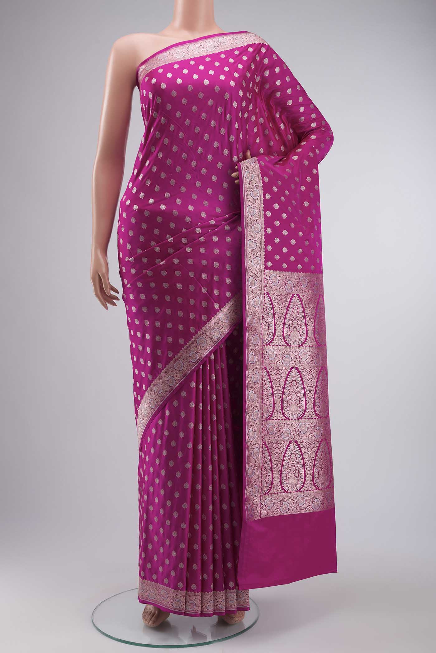 Pink Blended Banarasi Silk Saree