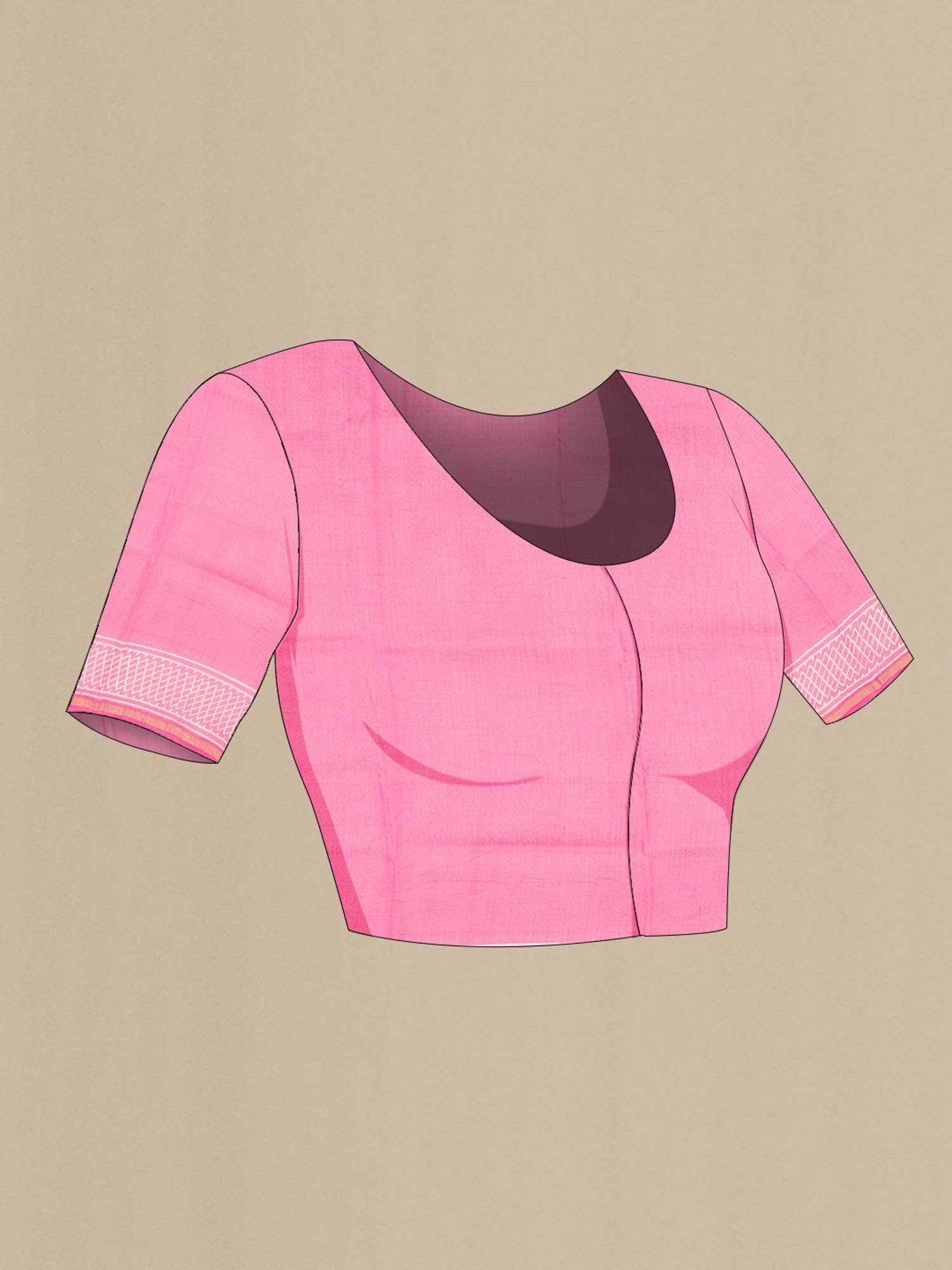 Pink Chanderi Silk Cotton Saree - Image 3