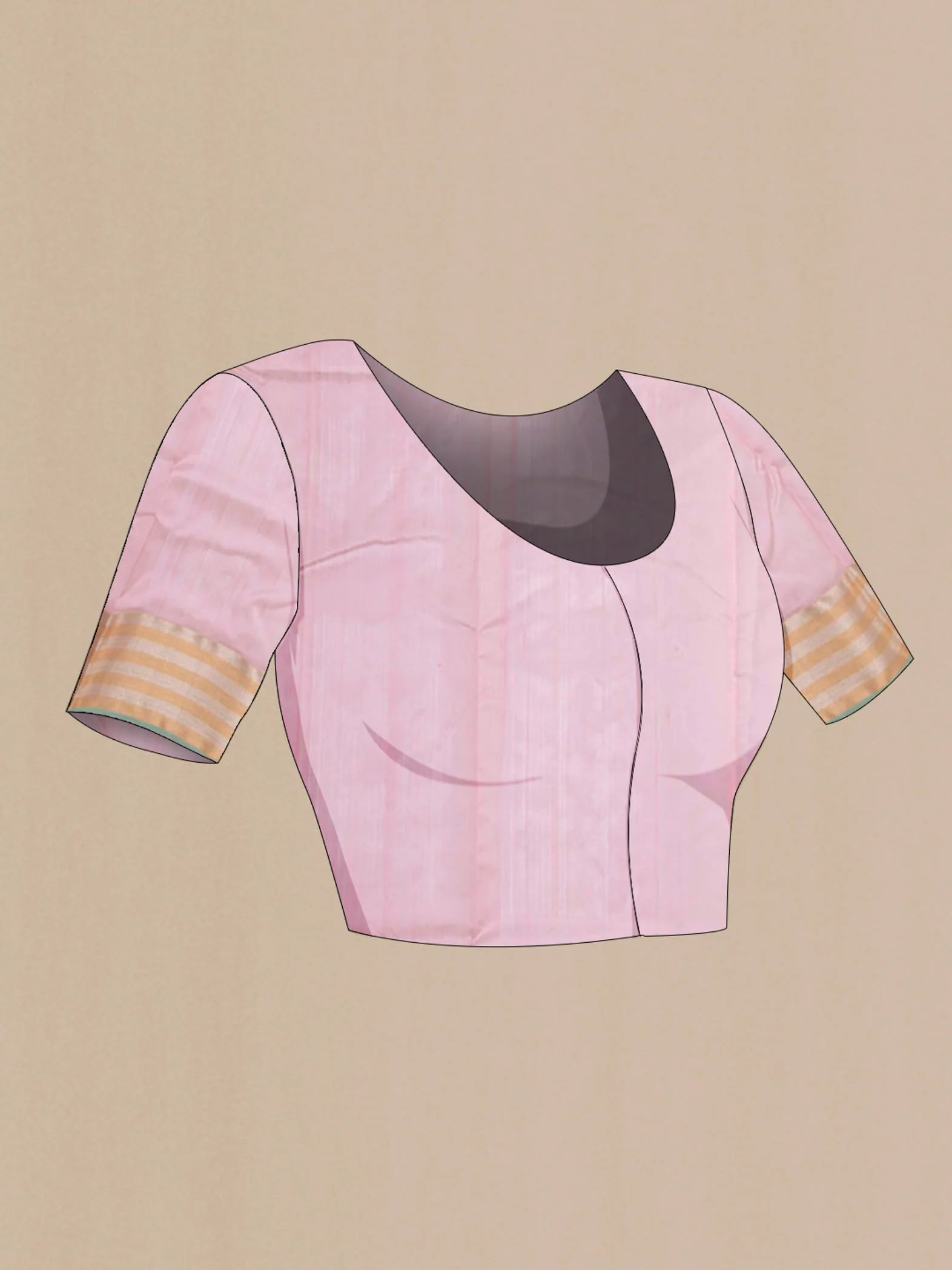 Pink Chanderi Silk Saree - Image 4