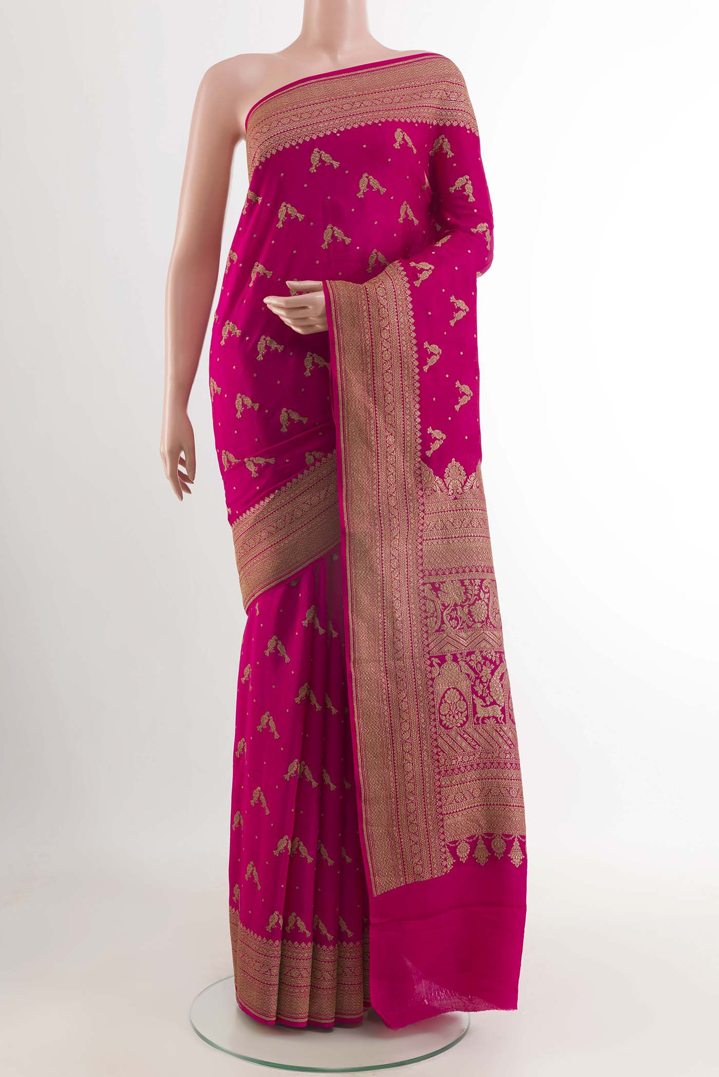 Pink Crepe Saree