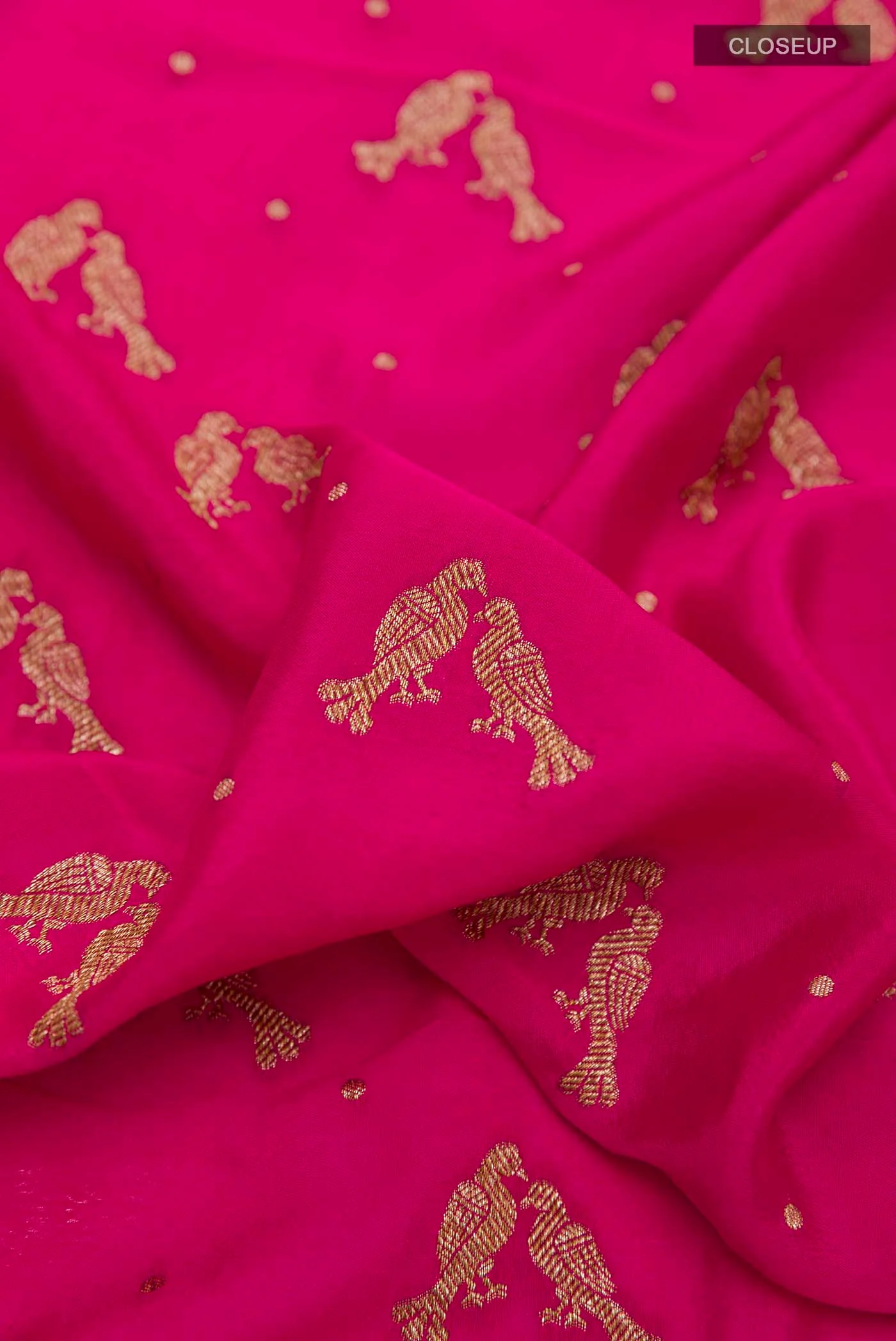 Pink Crepe Saree - Image 2