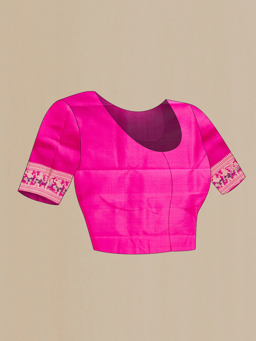 Pink Dual Tone Baluchari Silk Saree - Image 5