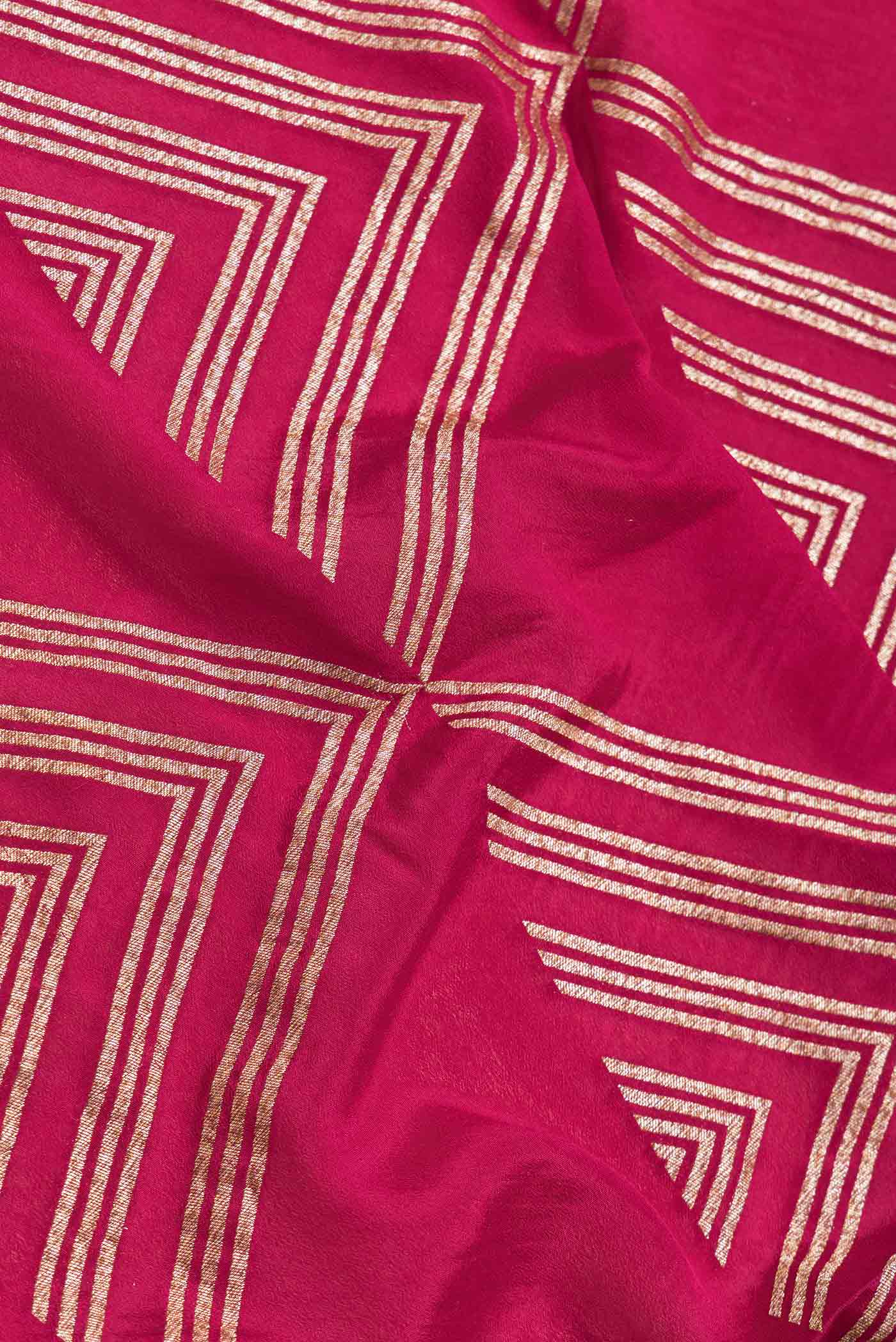 Dark Pink Banarasi Georgette Saree - Image 2