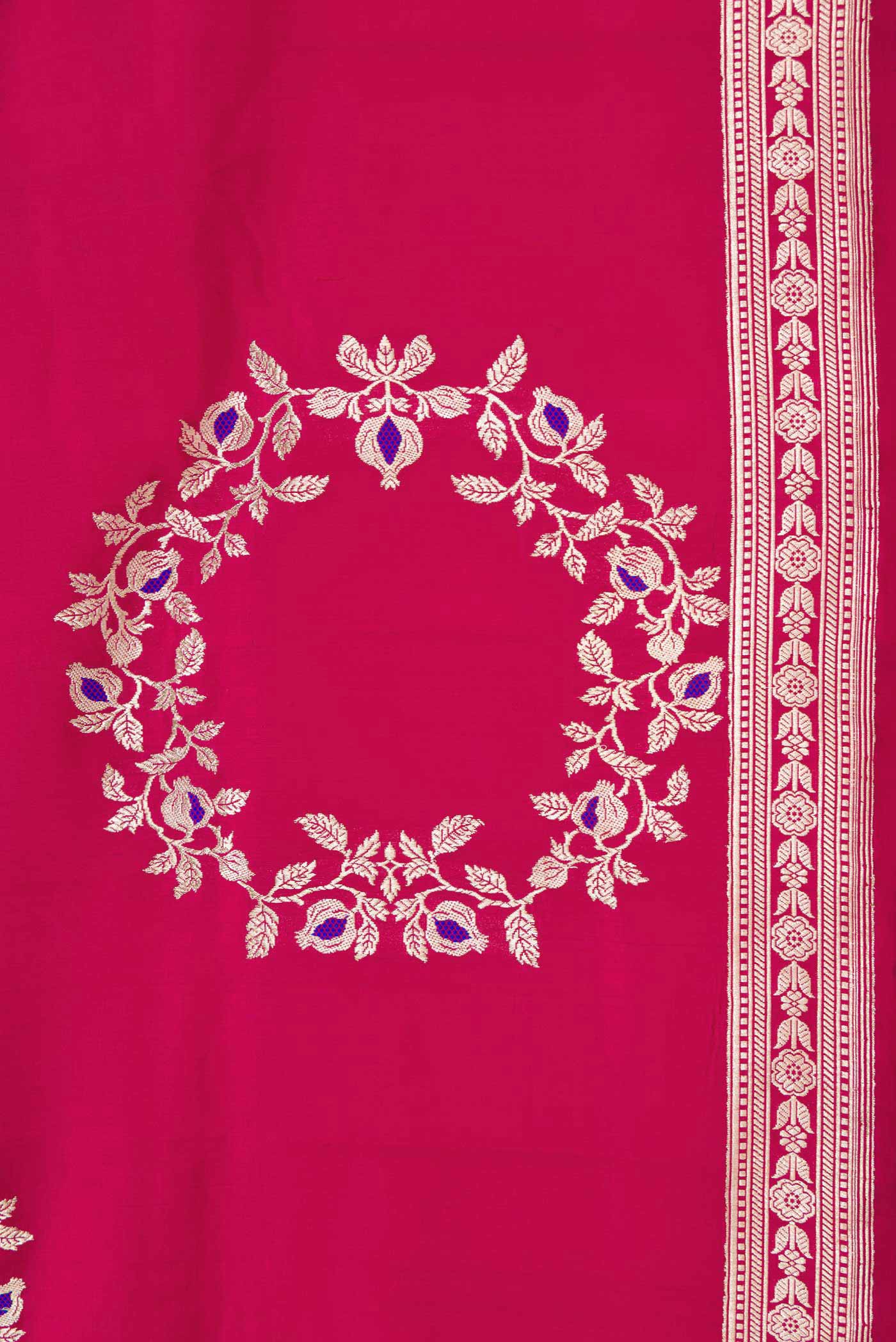 Pink Dual Tone Banarasi Silk Saree - Image 3