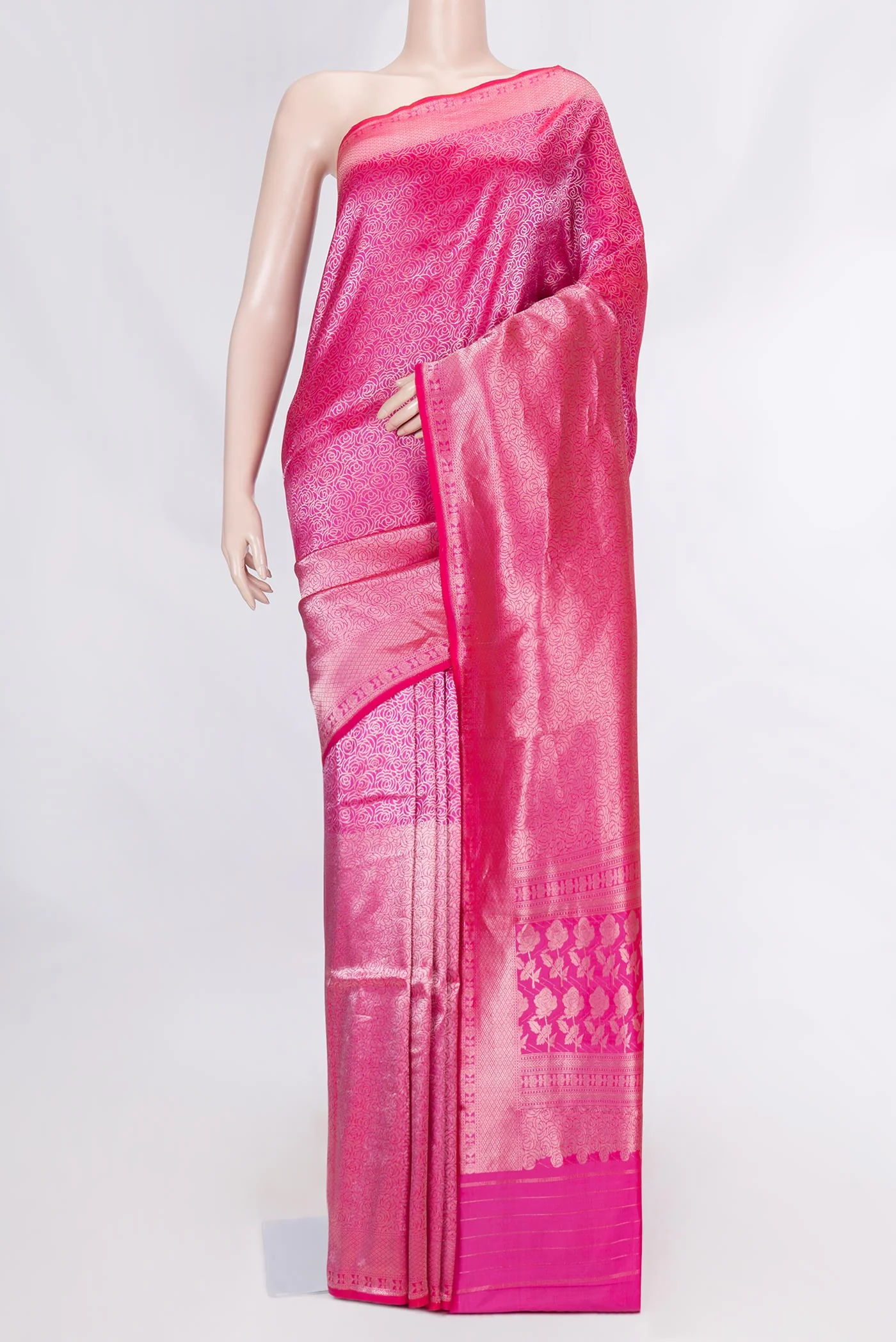 Pink Dual Tone Banarasi Silk Saree