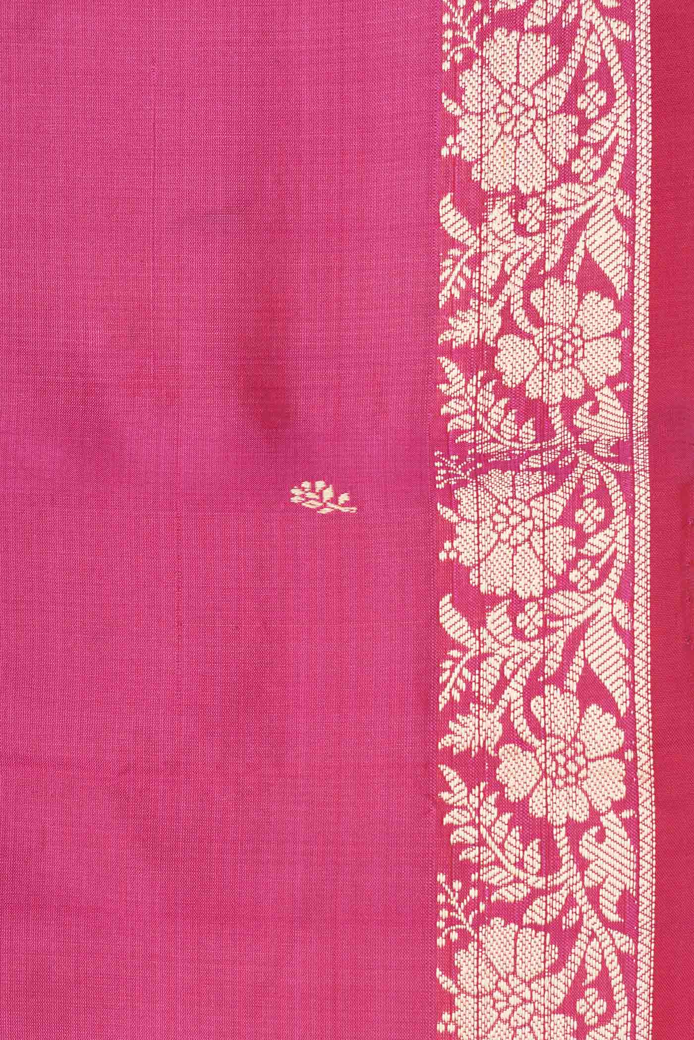 Pink Banarasi Katan Silk Saree - Image 3