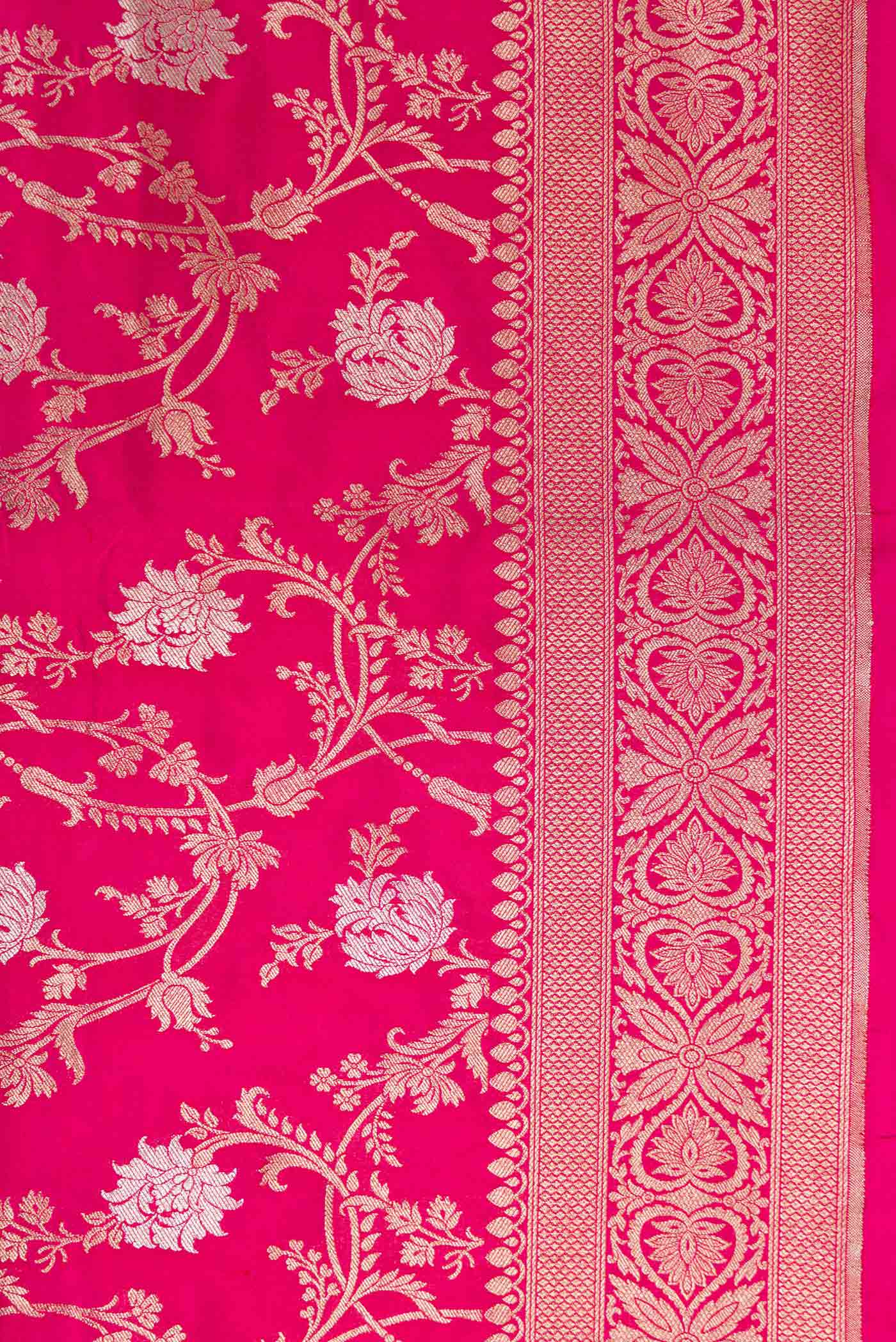 Pink Dual Tone Banarasi Silk Saree - Image 3