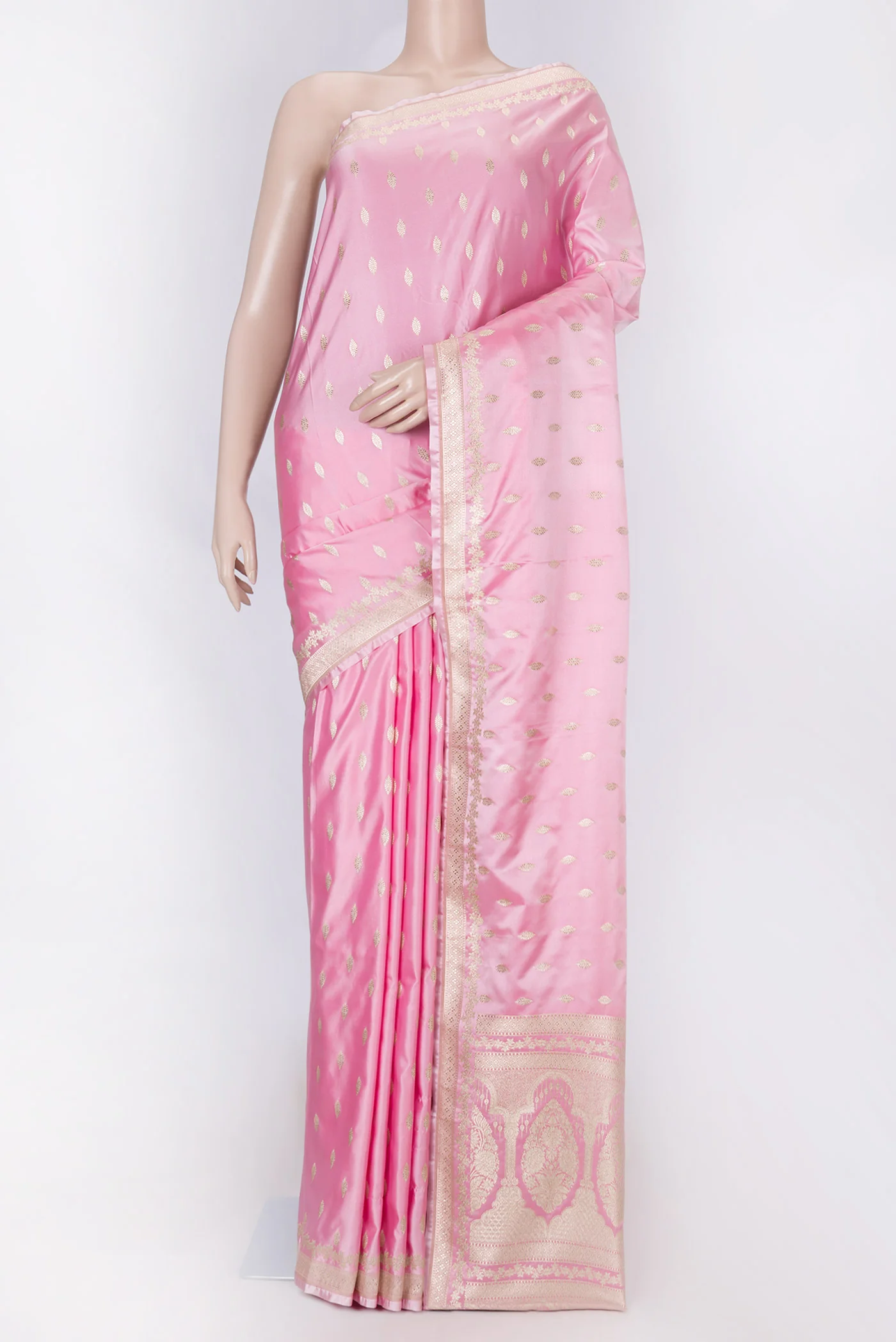 Pink Dual Tone Blended Banarasi Silk Saree