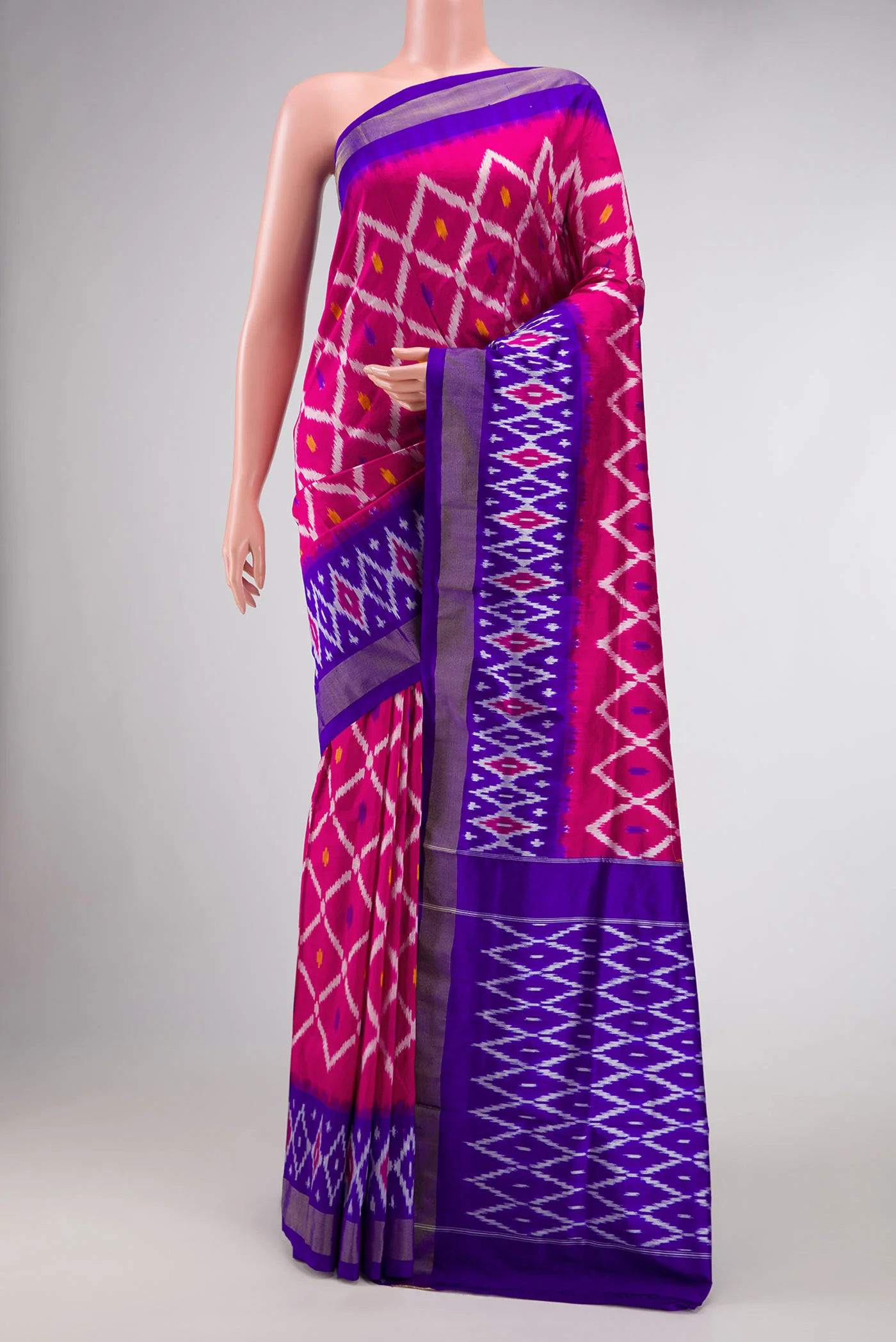 Rani Pink Pochampally Silk Saree
