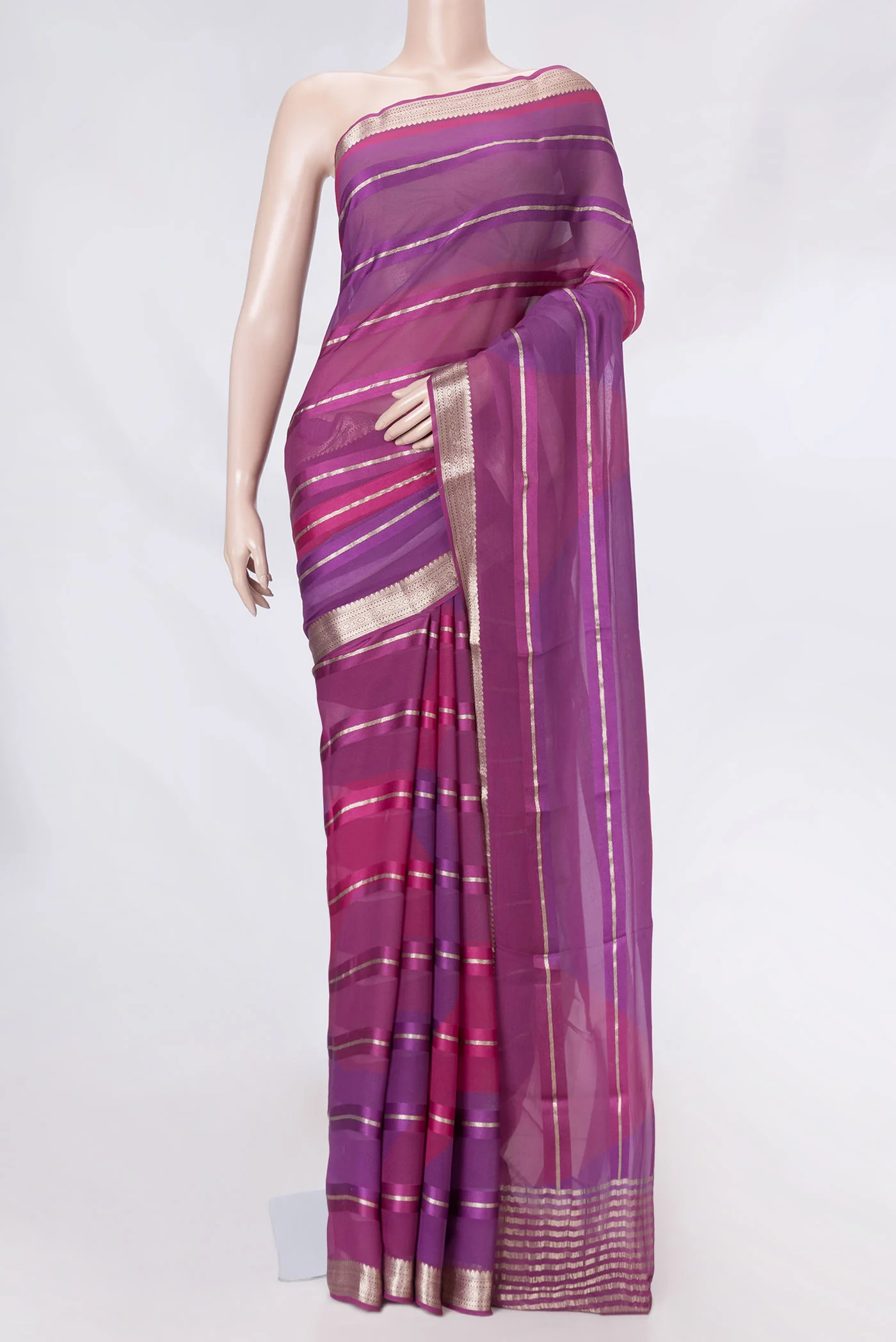 Multi Color Mysore Georgette Saree