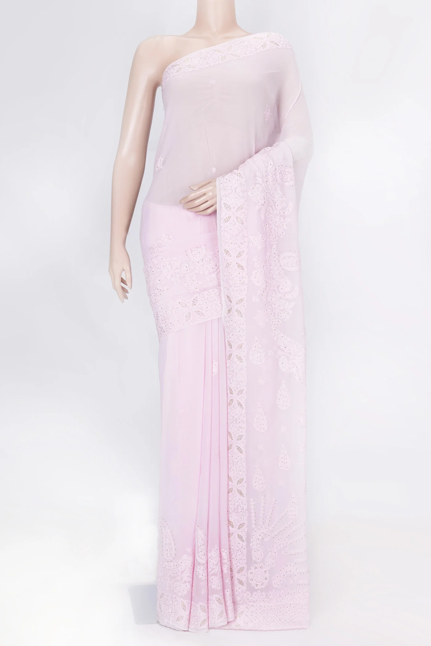Pink Dual Tone Georgette Saree
