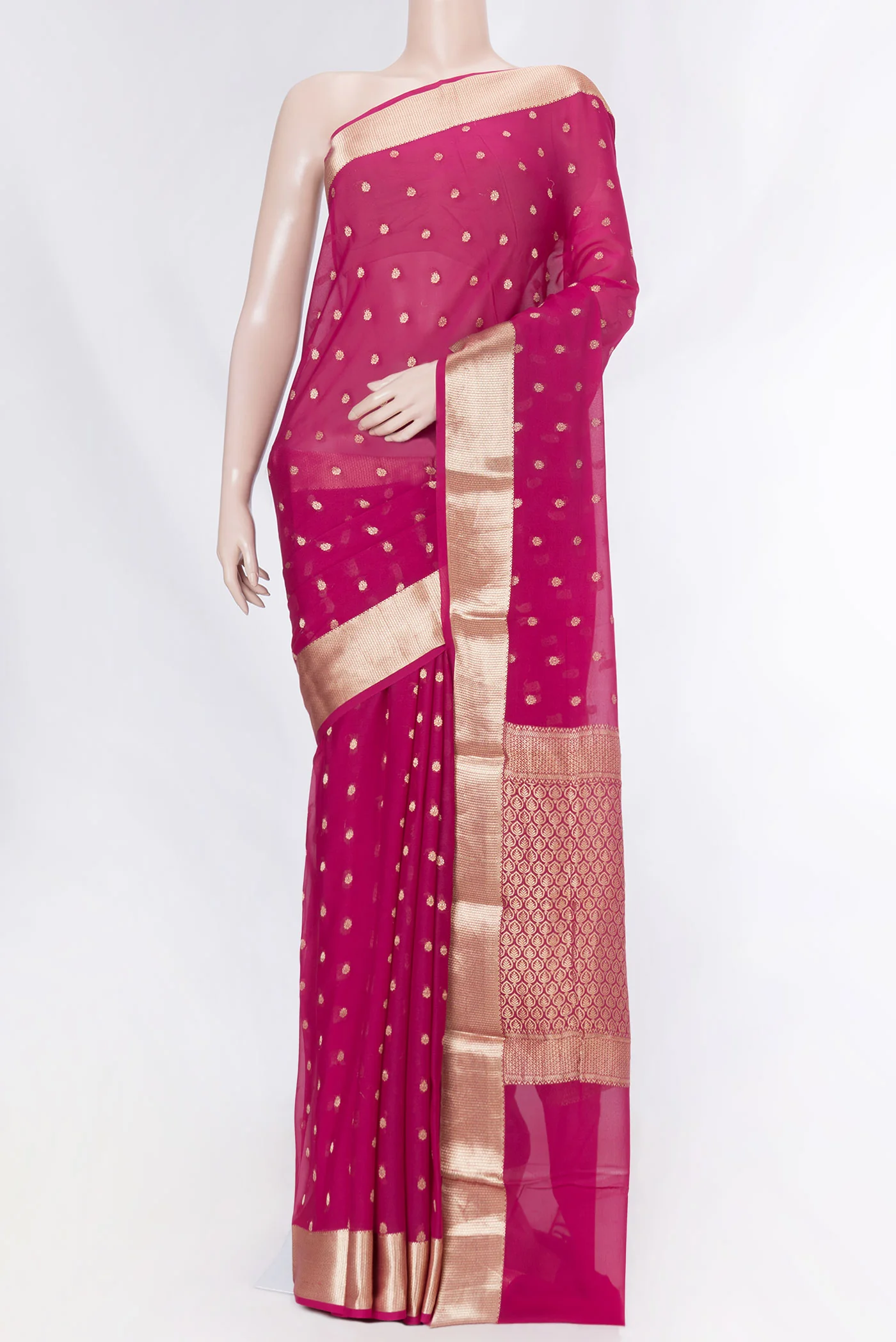 Pink Dual Tone Georgette Saree