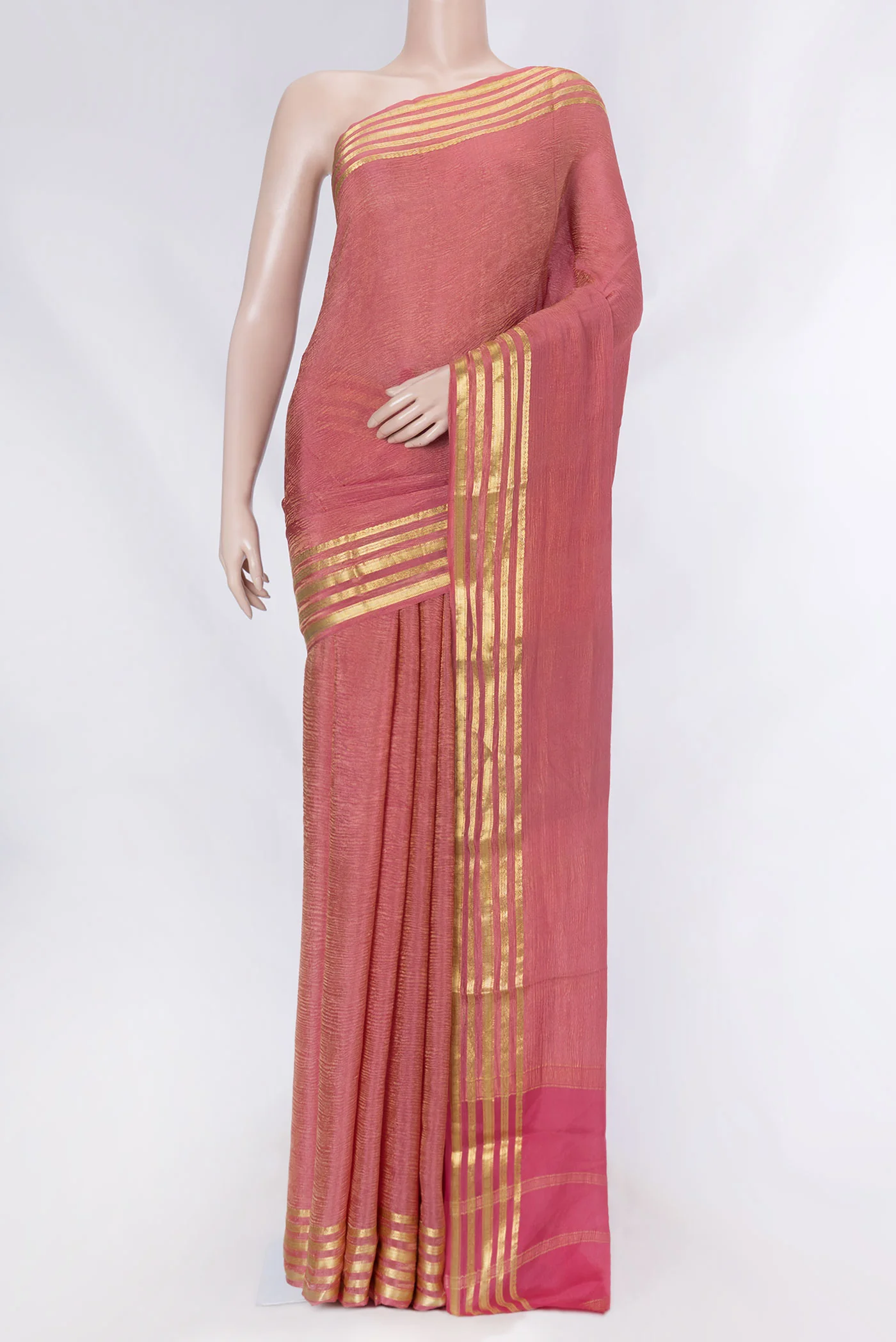 Pink Dual Tone Georgette Saree