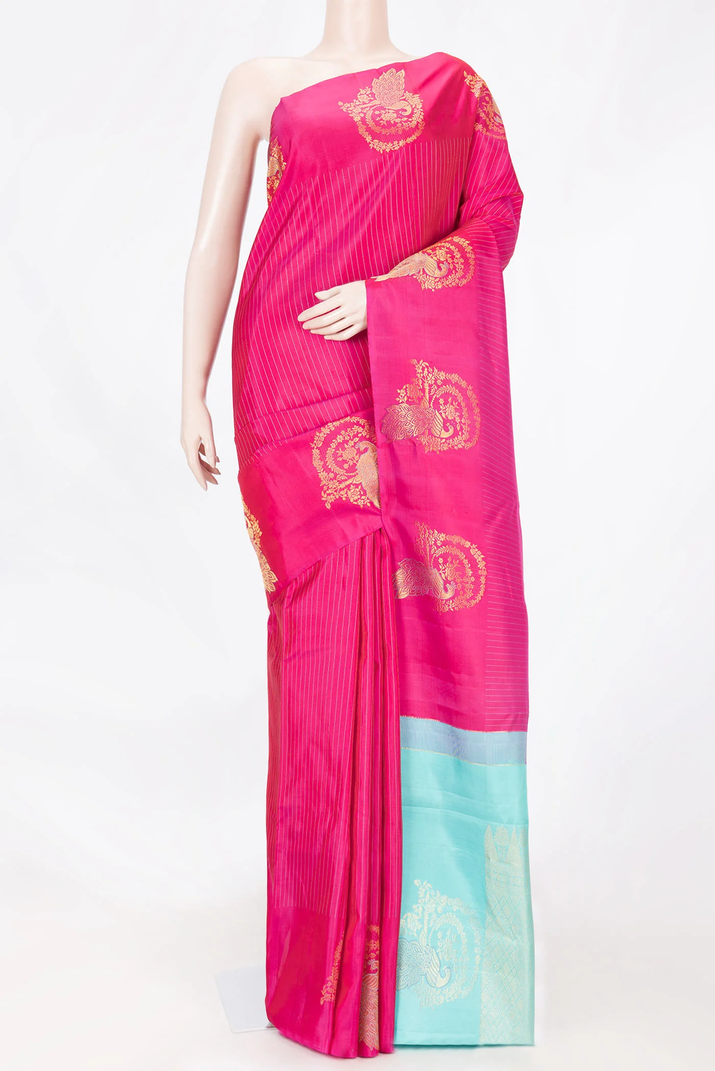 Pink Dual Tone Kanjivaram Saree