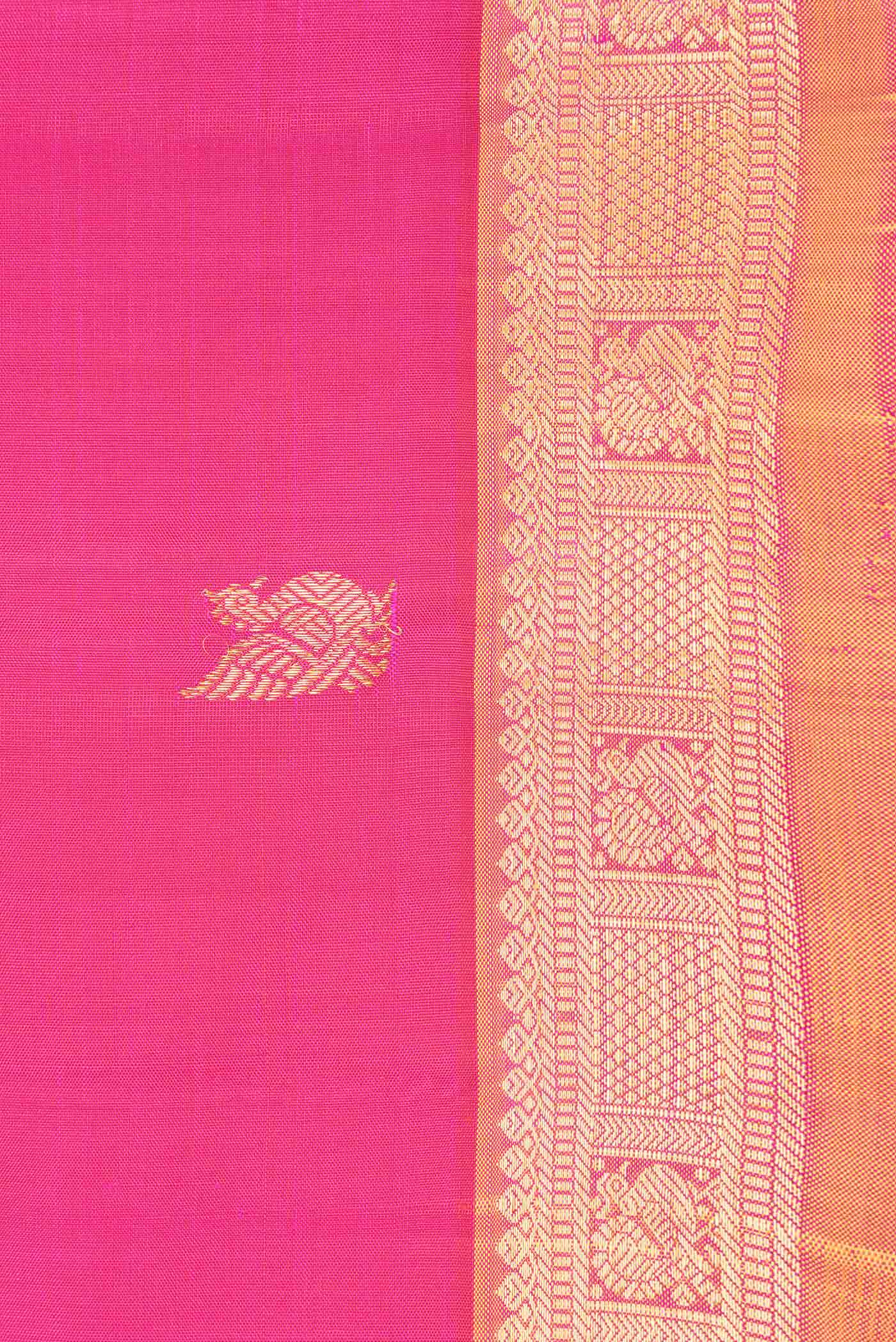 Pink Dual Tone Kanchipuram Saree - Image 3