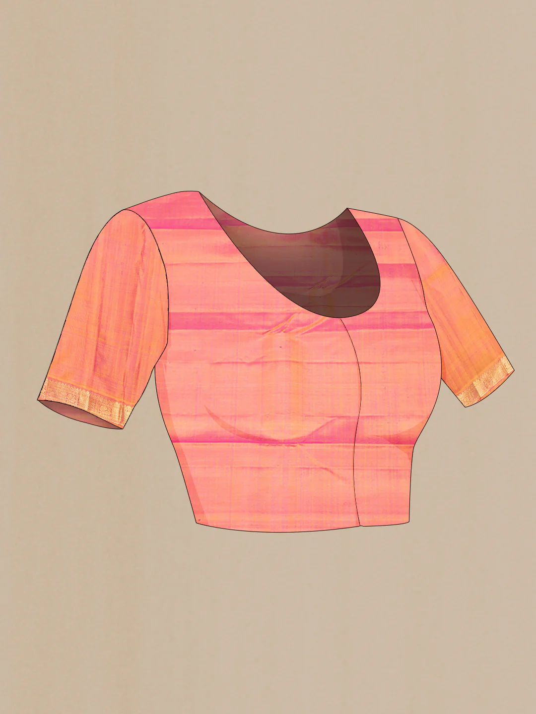 Pink Dual Tone Kanchipuram Saree - Image 5