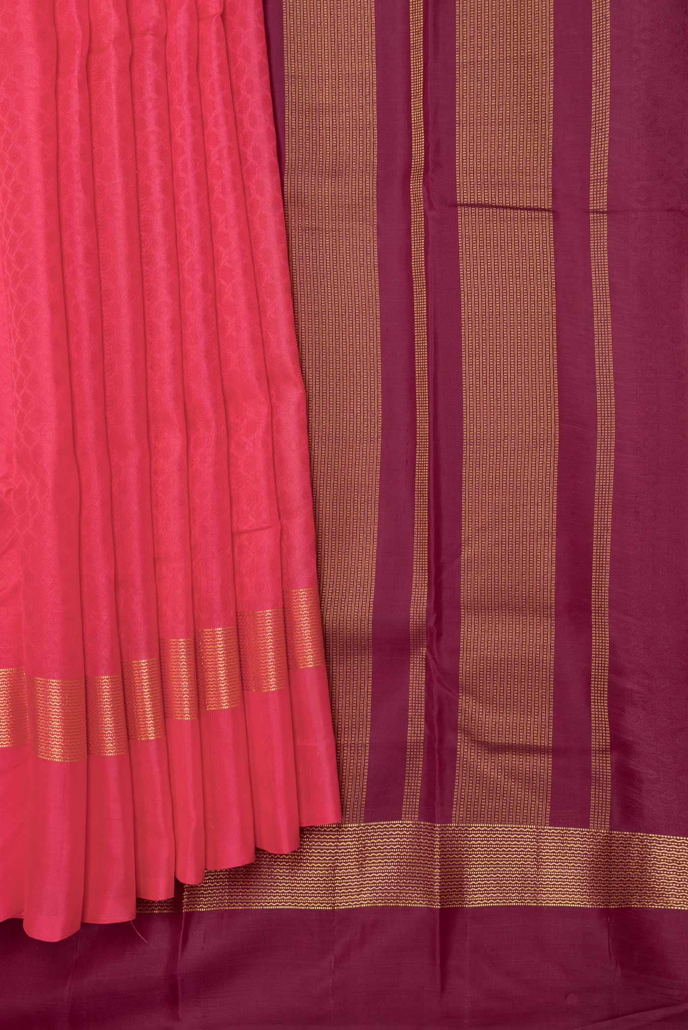 Pink Dual Tone Kanchipuram Saree - Image 4