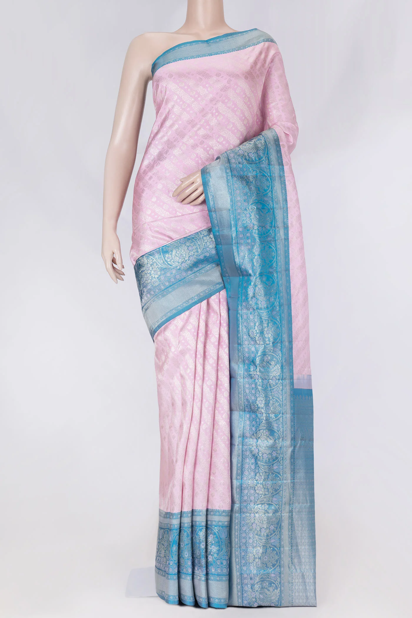 Pink Dual Tone Kanjivaram Saree