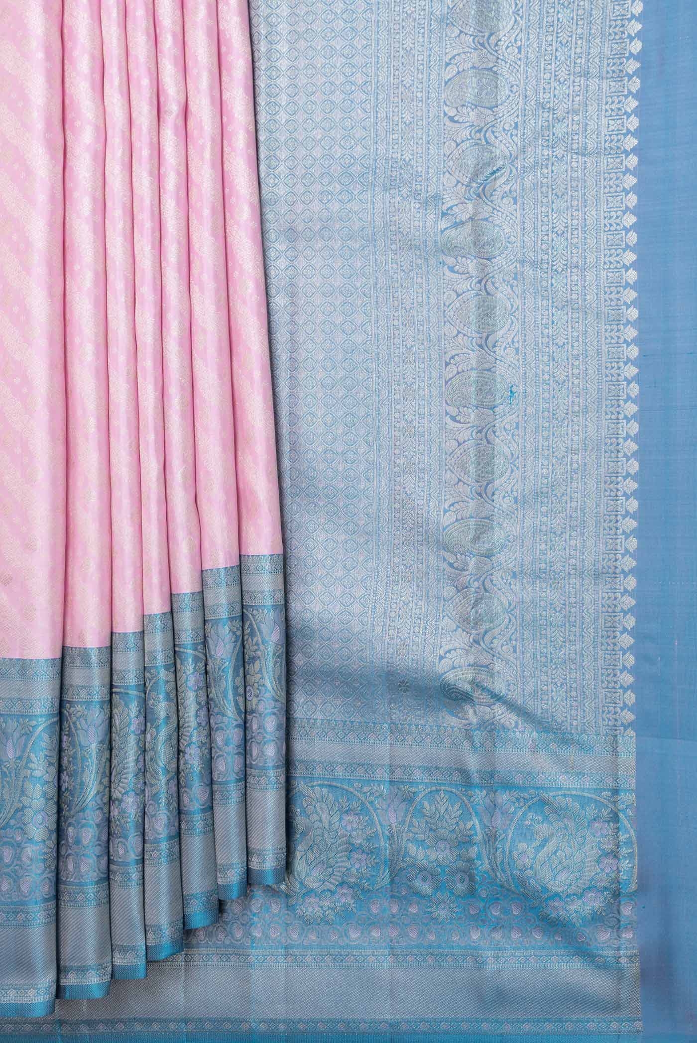 Pink Dual Tone Kanjivaram Saree - Image 4
