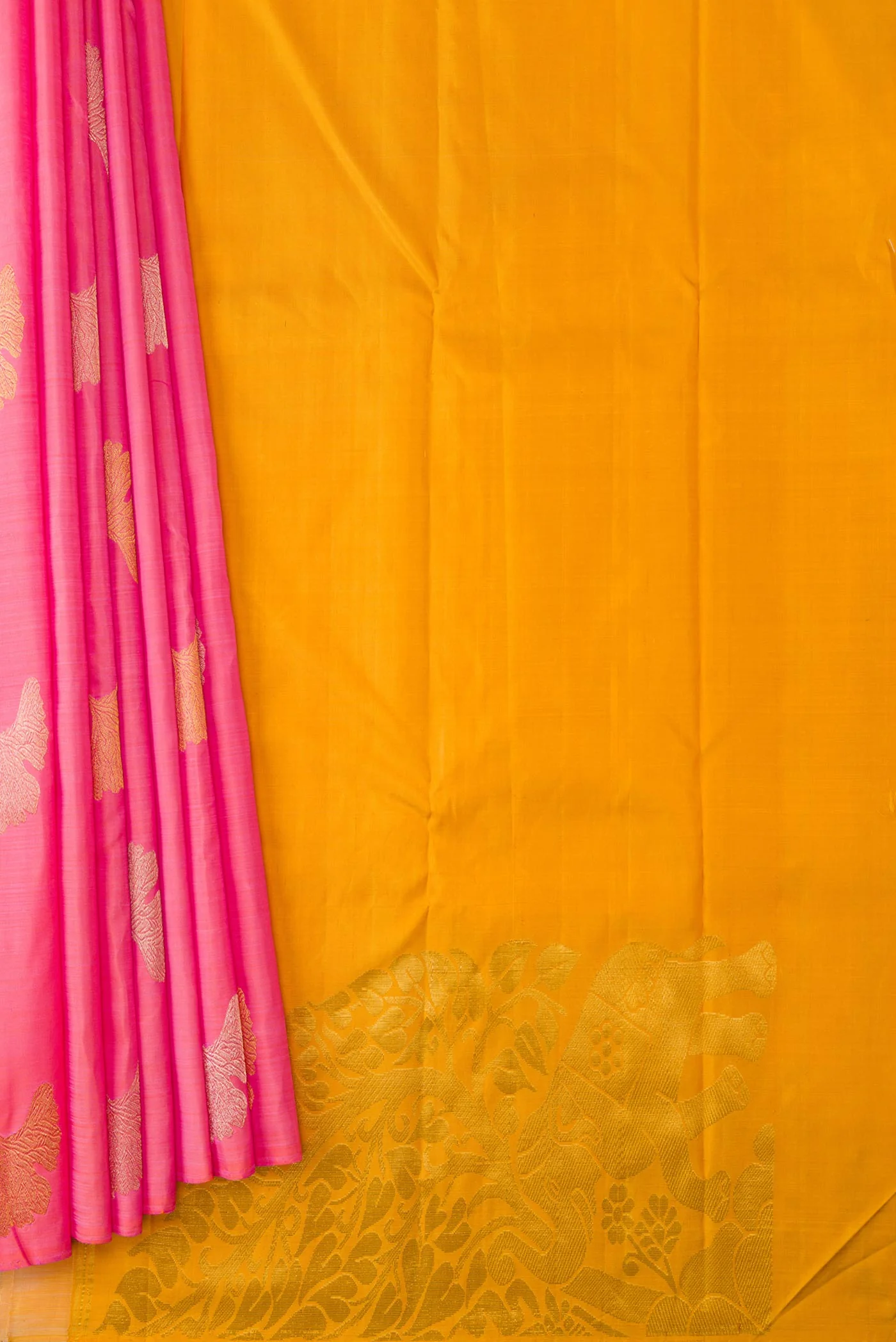 Pink Dual Tone Kanjivaram Saree - Image 3