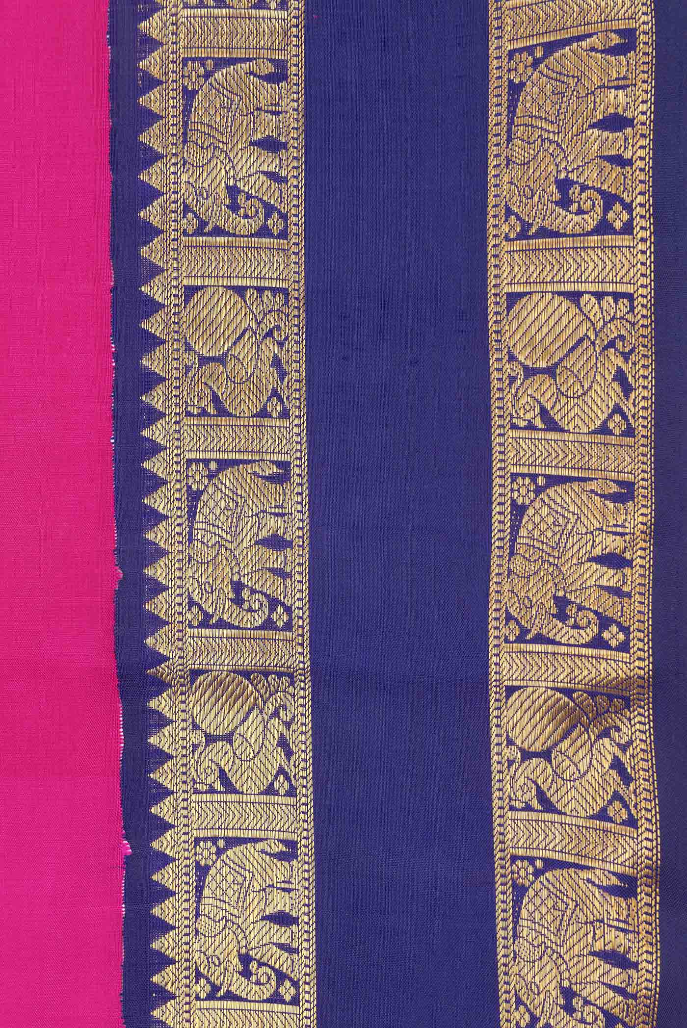 Pink Dual Tone Kanjivaram Saree - Image 3
