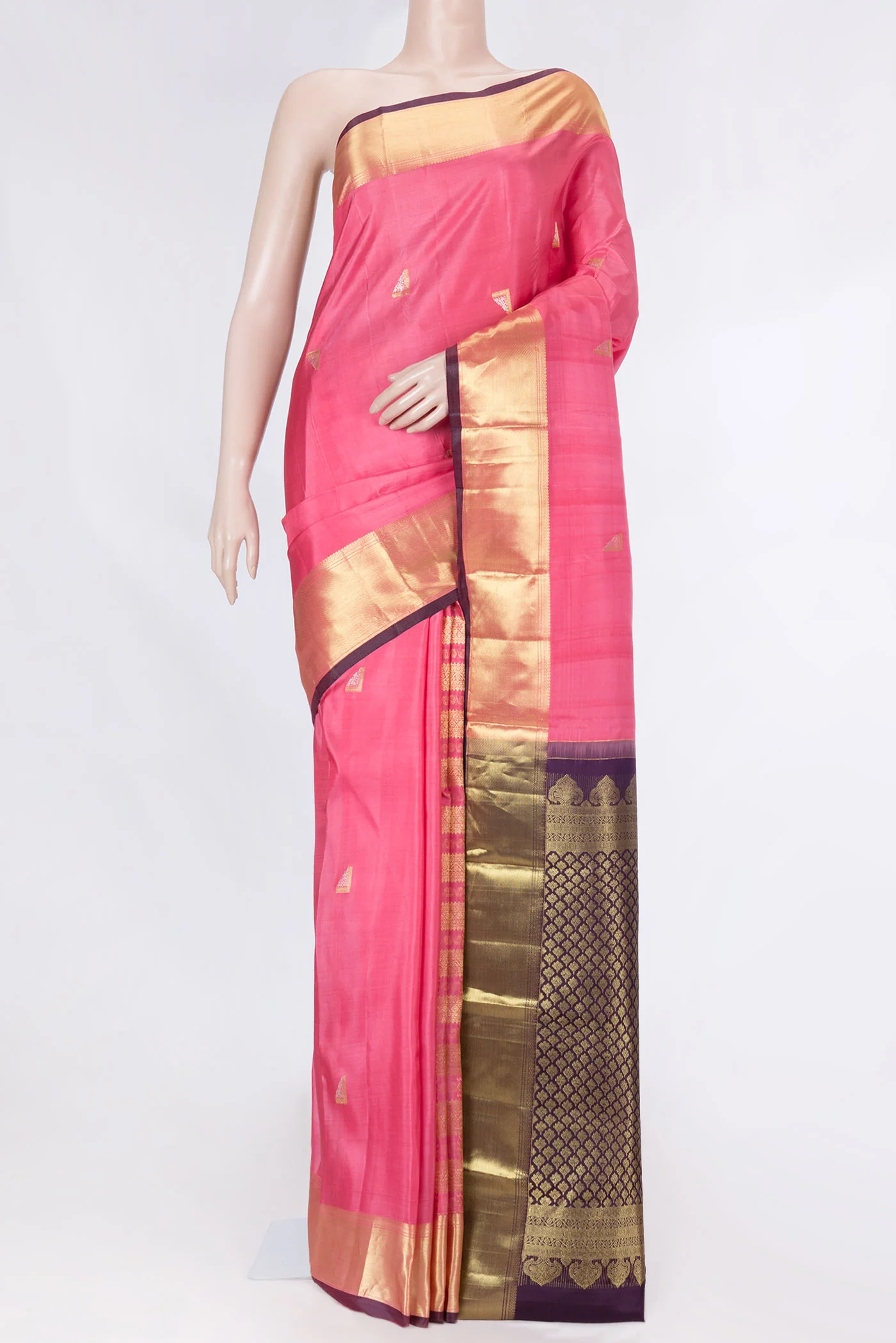 Pink Dual Tone Kanjivaram Saree