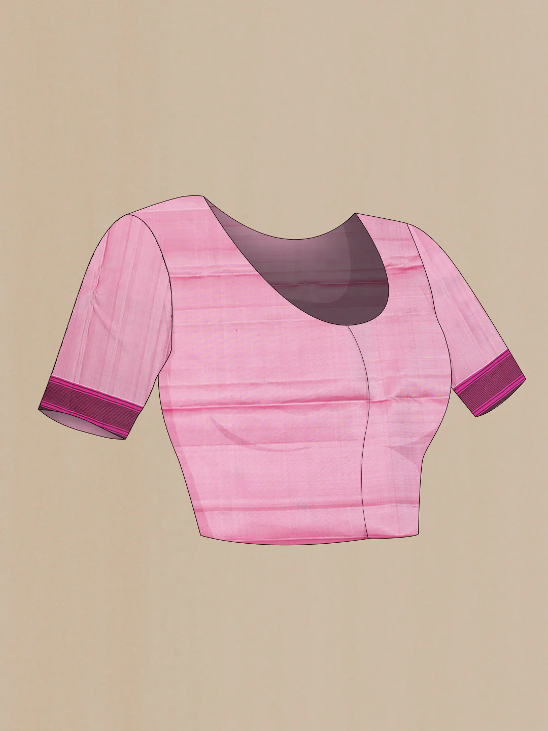 Pure Silk Pure Zari Rose pink Kanchipuram Saree - Image 5