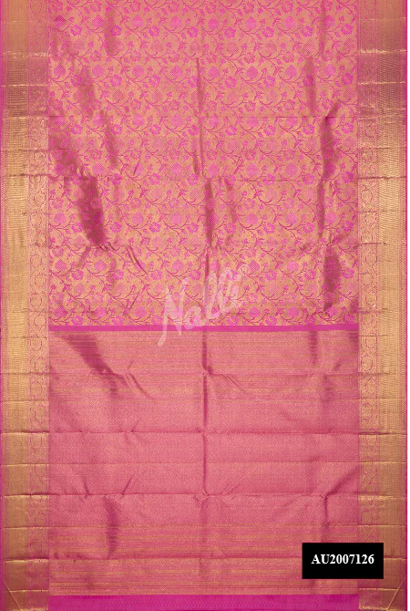 Pink Dual Tone Kanchipuram Silk Saree
