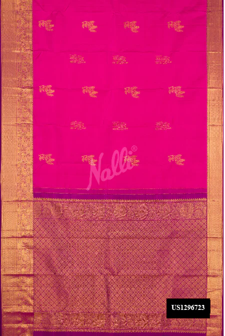 Pink Dual Tone Kanchipuram Silk Saree