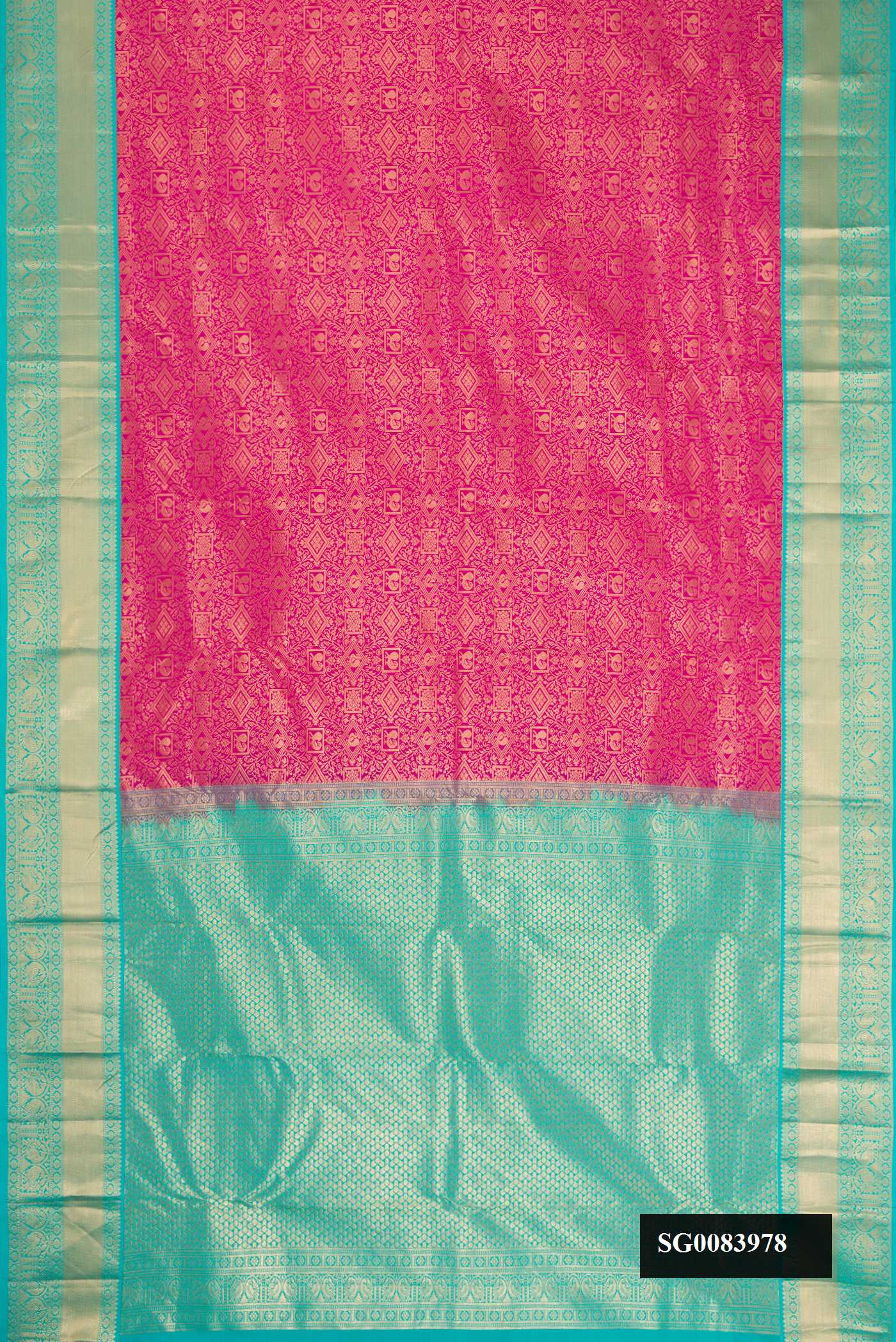 Pink Dual Tone Kanchipuram Silk Saree