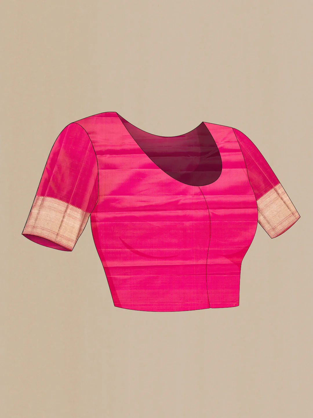 Pink Dual Tone Kanchipuram Silk Saree - Image 5