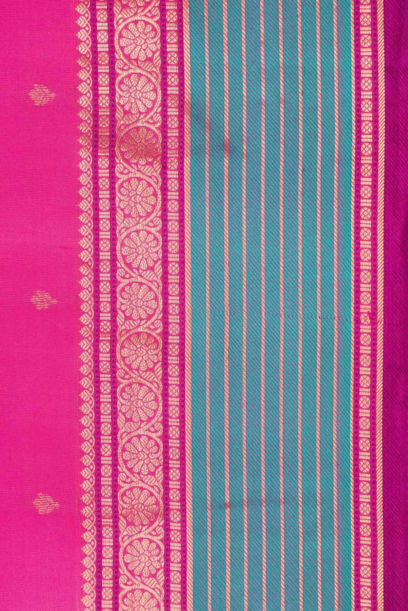 Pink Dual Tone Kanchipuram Silk Saree - Image 3